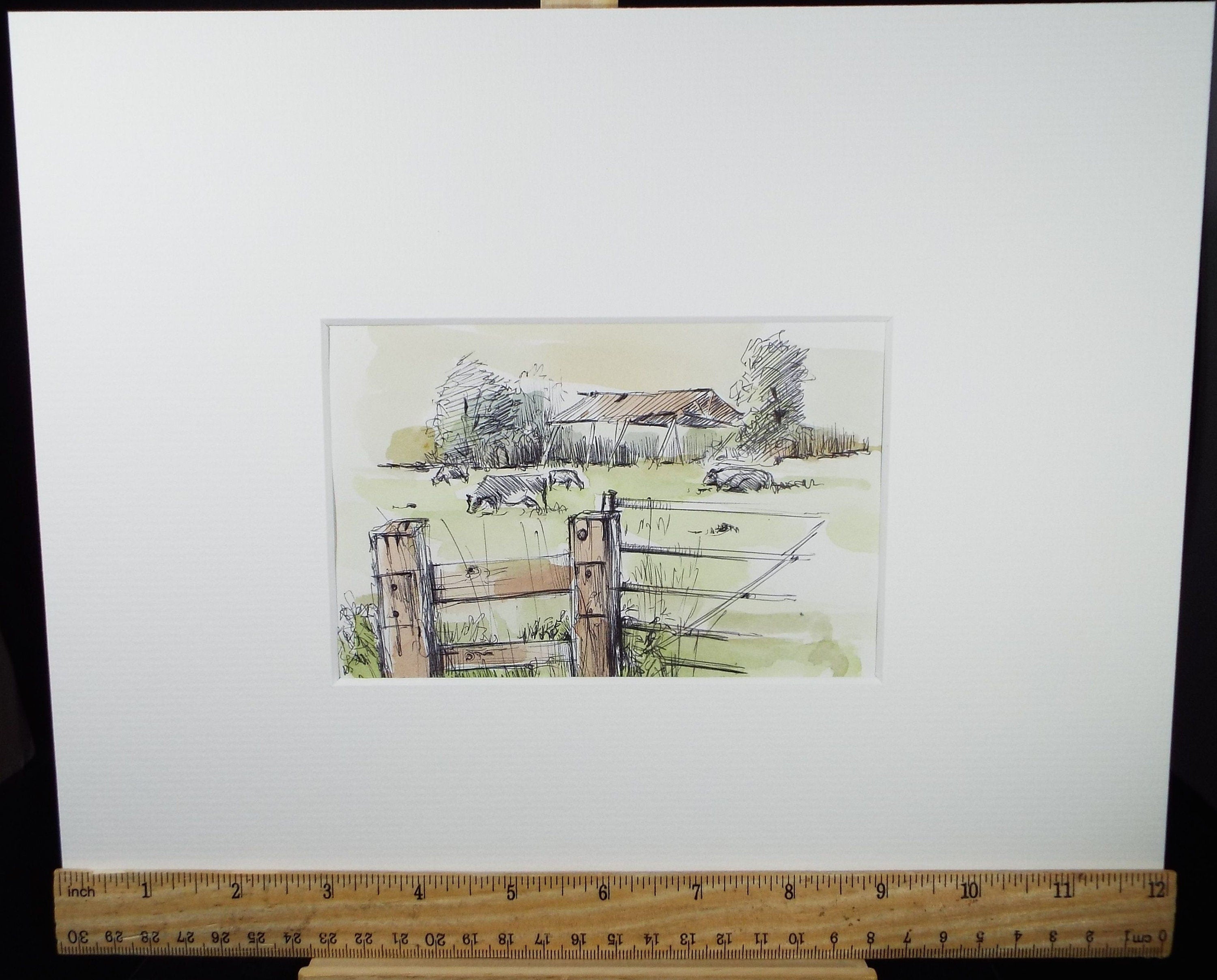 Original Watercolour & Ink, 'Shed - Somerset Gothic', Dated 1992, Artist Unknown