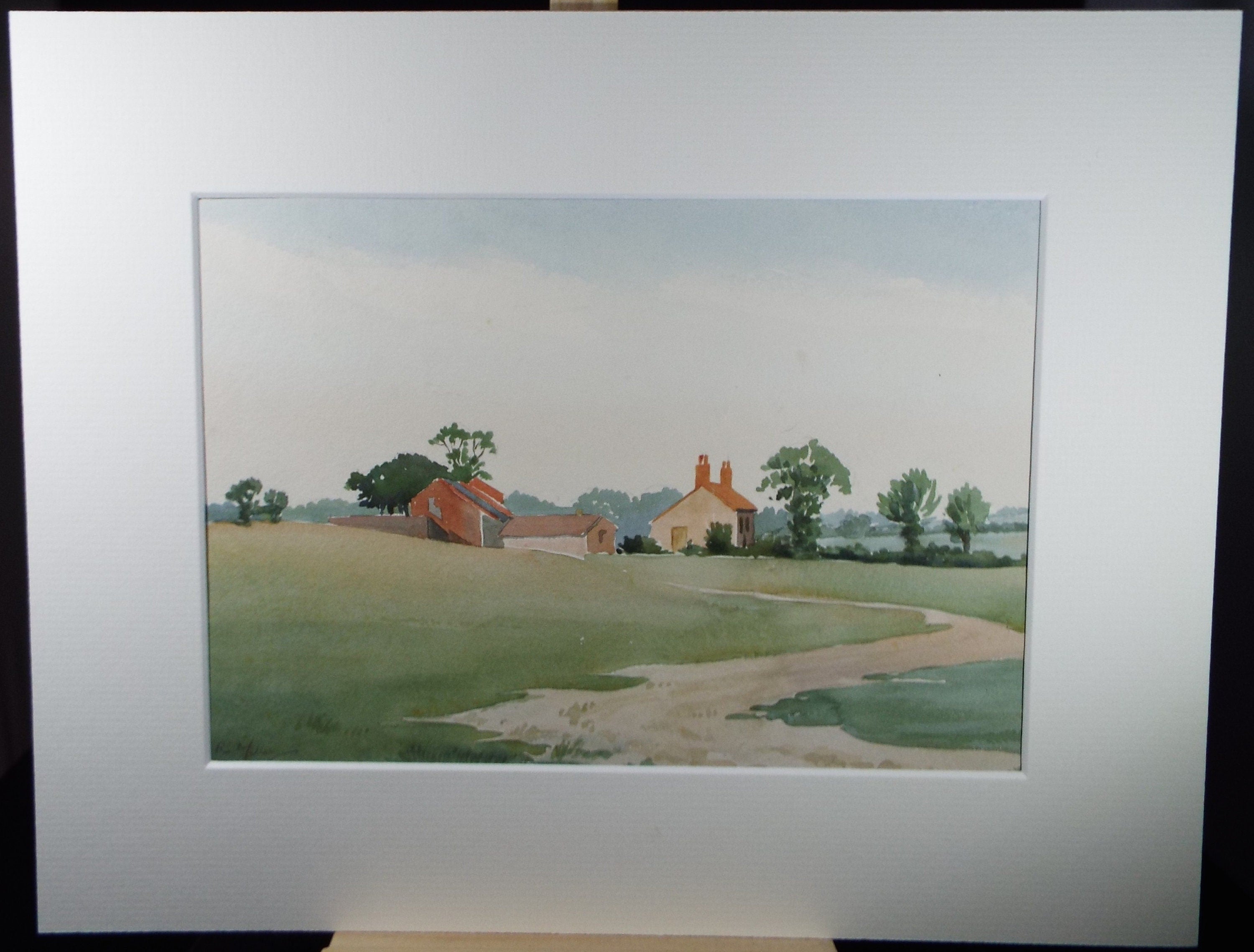 Original Watercolour, 'Farm - Blue boar lane', Circa 1940's, P R Miller