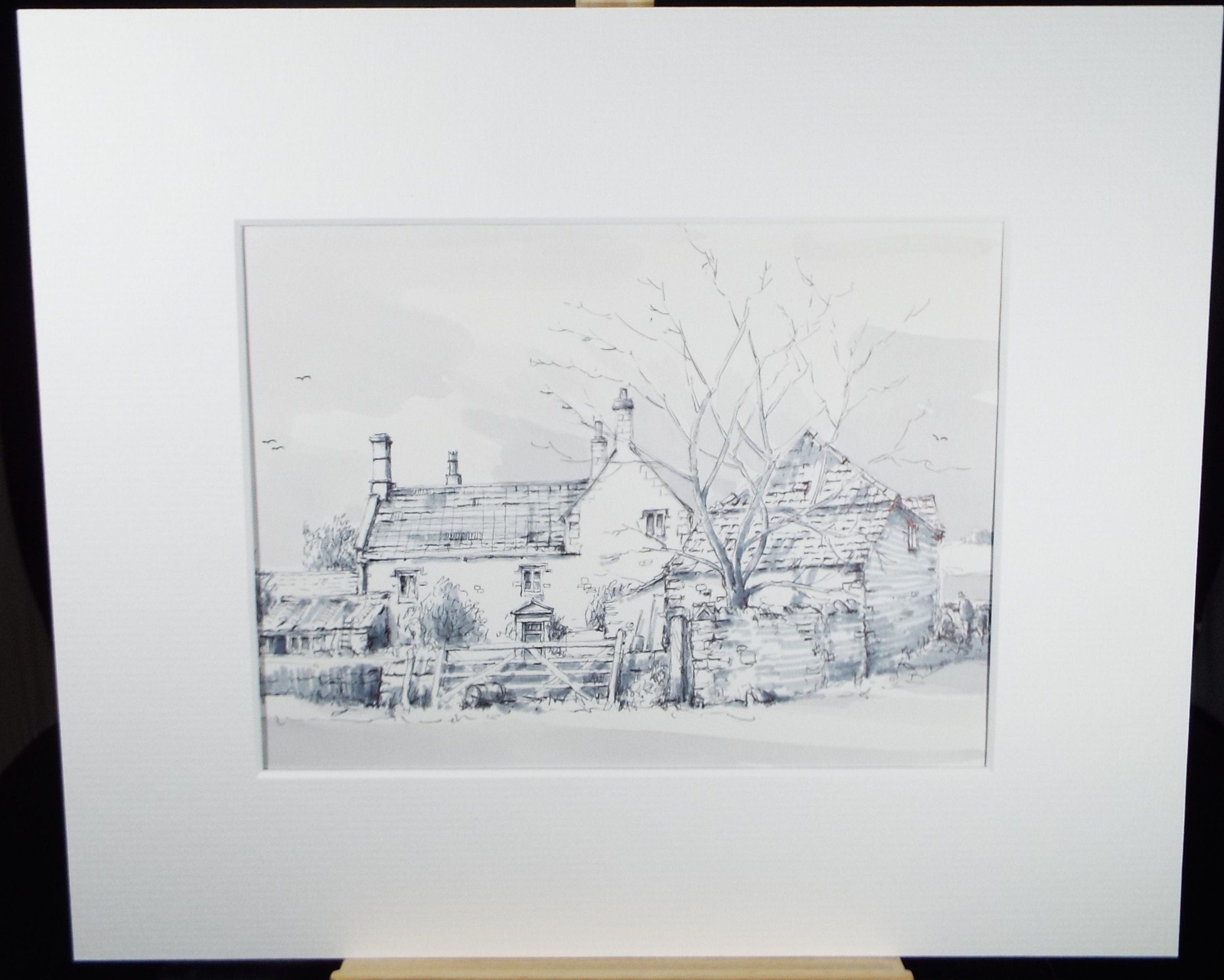 Original Watercolour & Ink, 'Dyrham, Gloucestershire',Dated 1988, Artist Unknown