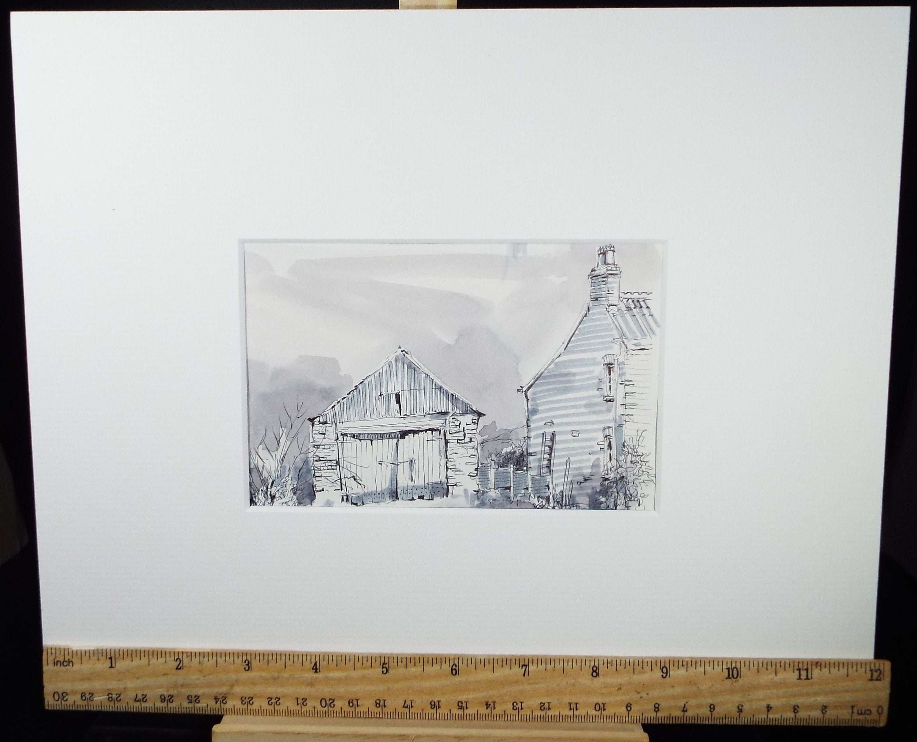 Original Watercolour & Ink, 'Seamills - Almost certainly a Boat House', Circa 1990's, Artist Unknown