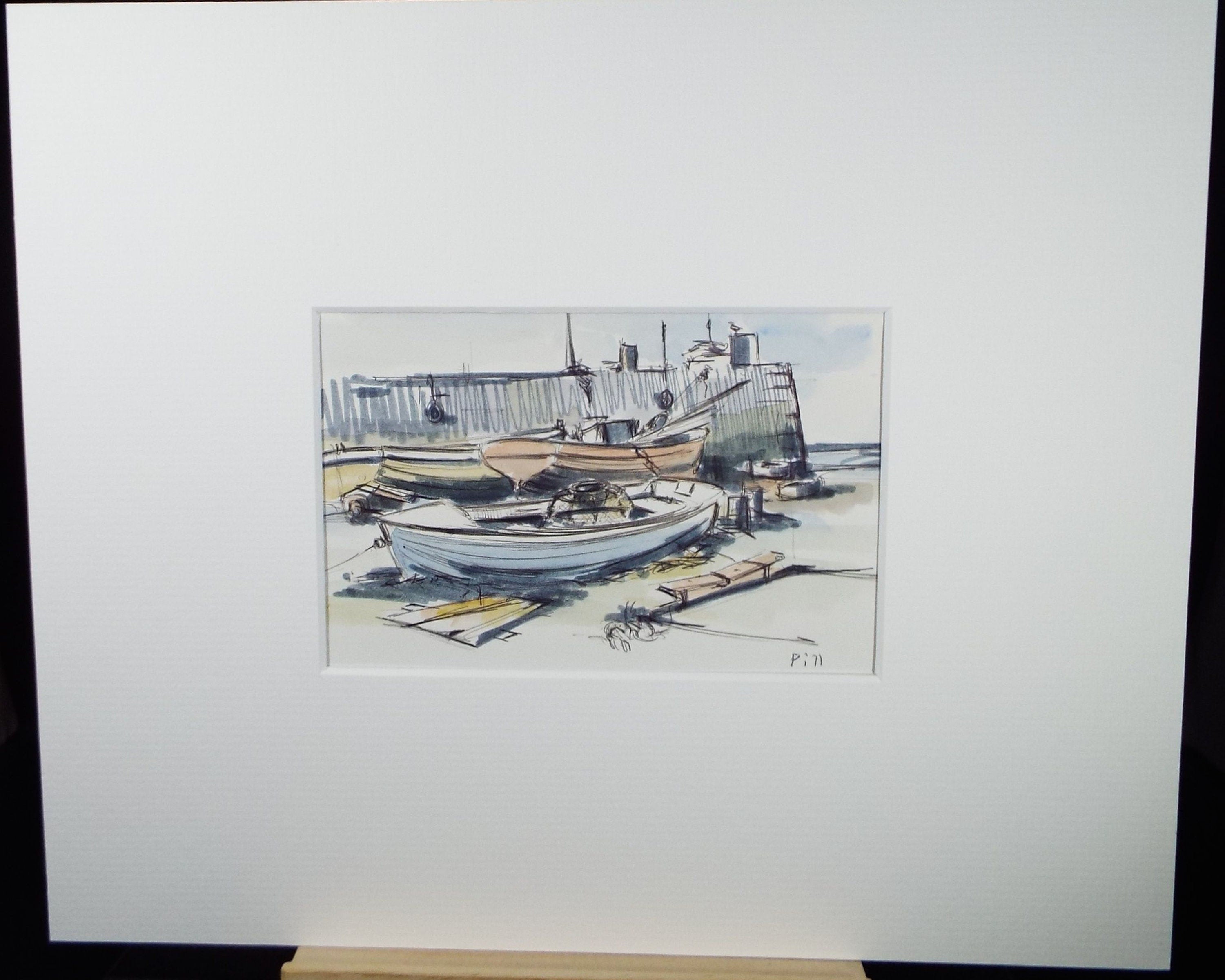 Original Watercolour & Ink, 'Pill, Somerset', Circa 1990's, Artist Unknown