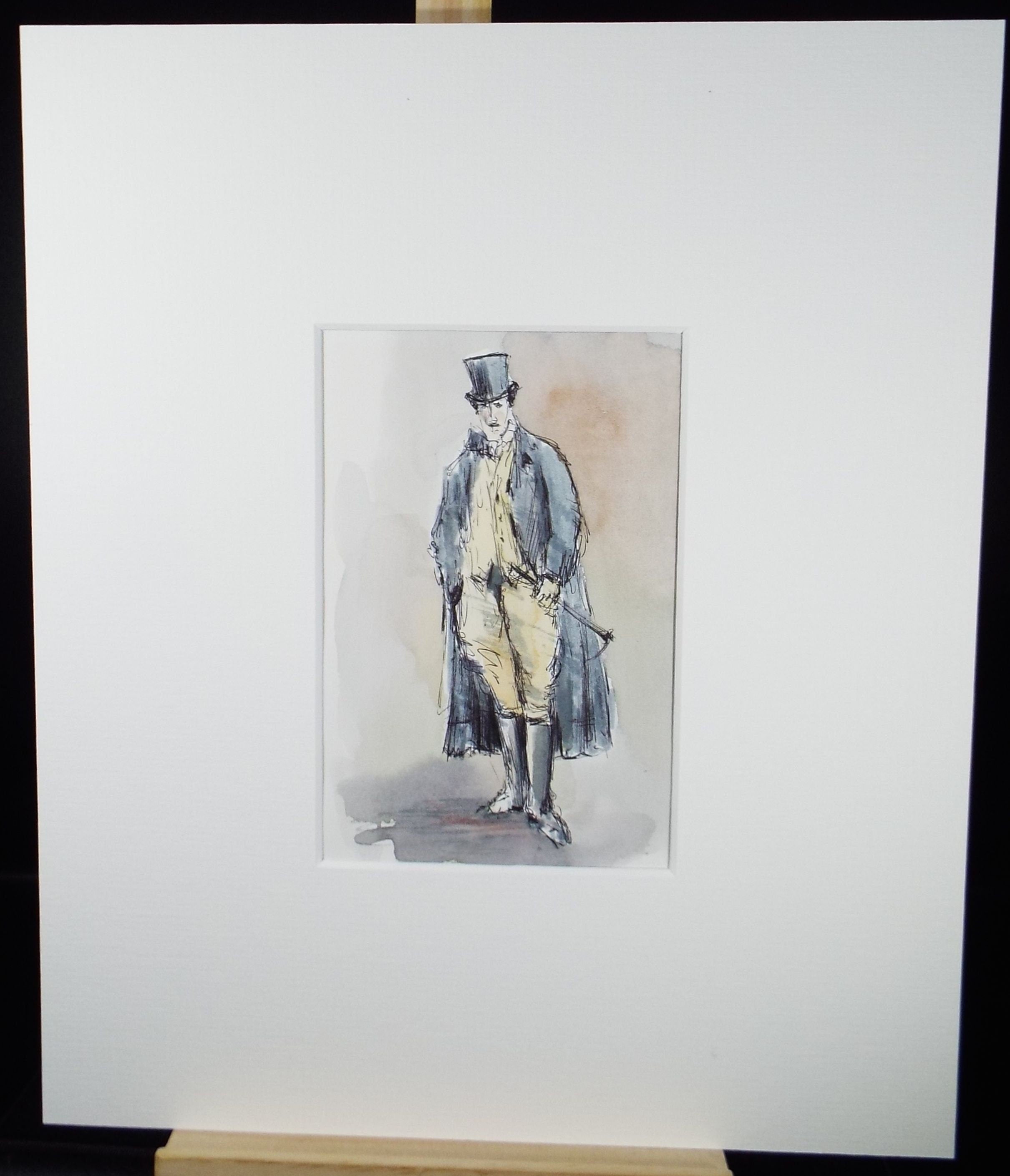 Original Watercolour & Ink, 'Lord Ribblesdale Sargeant', Circa 1990's, Artist Unknown