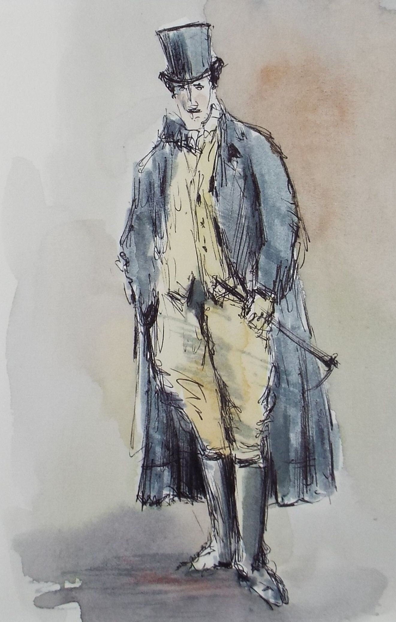 Original Watercolour & Ink, 'Lord Ribblesdale Sargeant', Circa 1990's, Artist Unknown