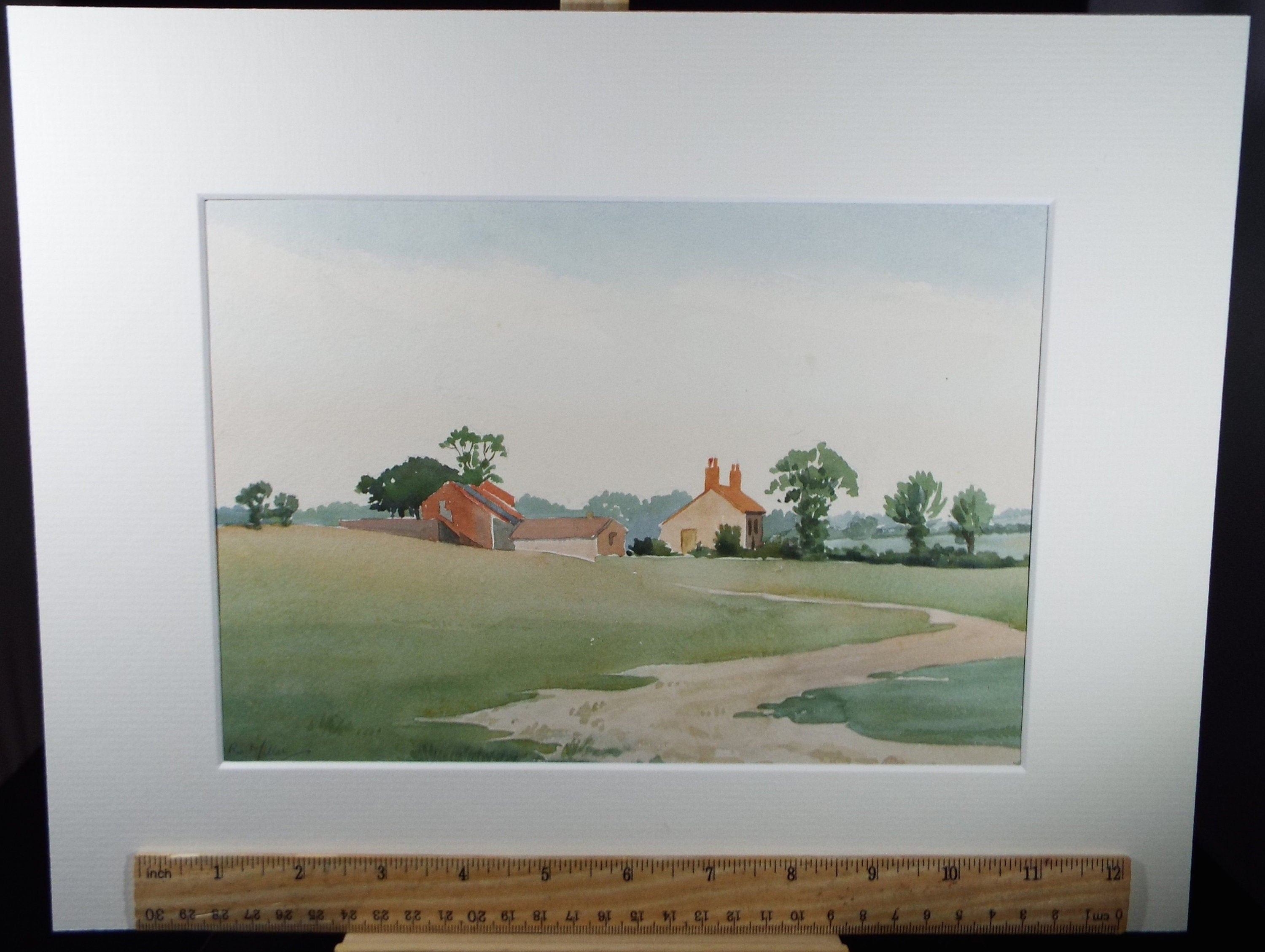 Original Watercolour, 'Farm - Blue boar lane', Circa 1940's, P R Miller