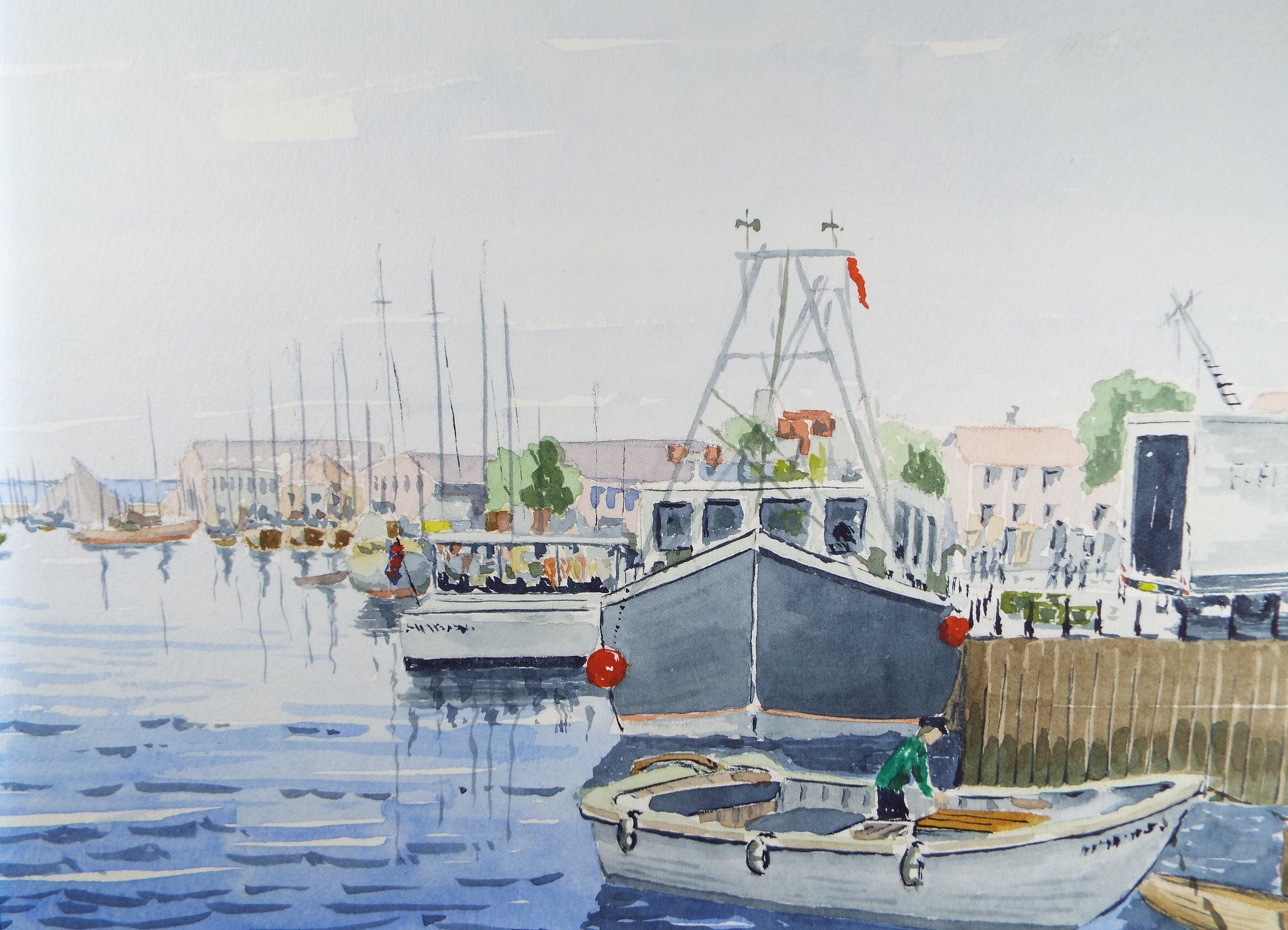 Original Watercolour, 'Lymington', Monogram PL, Circa 1990's