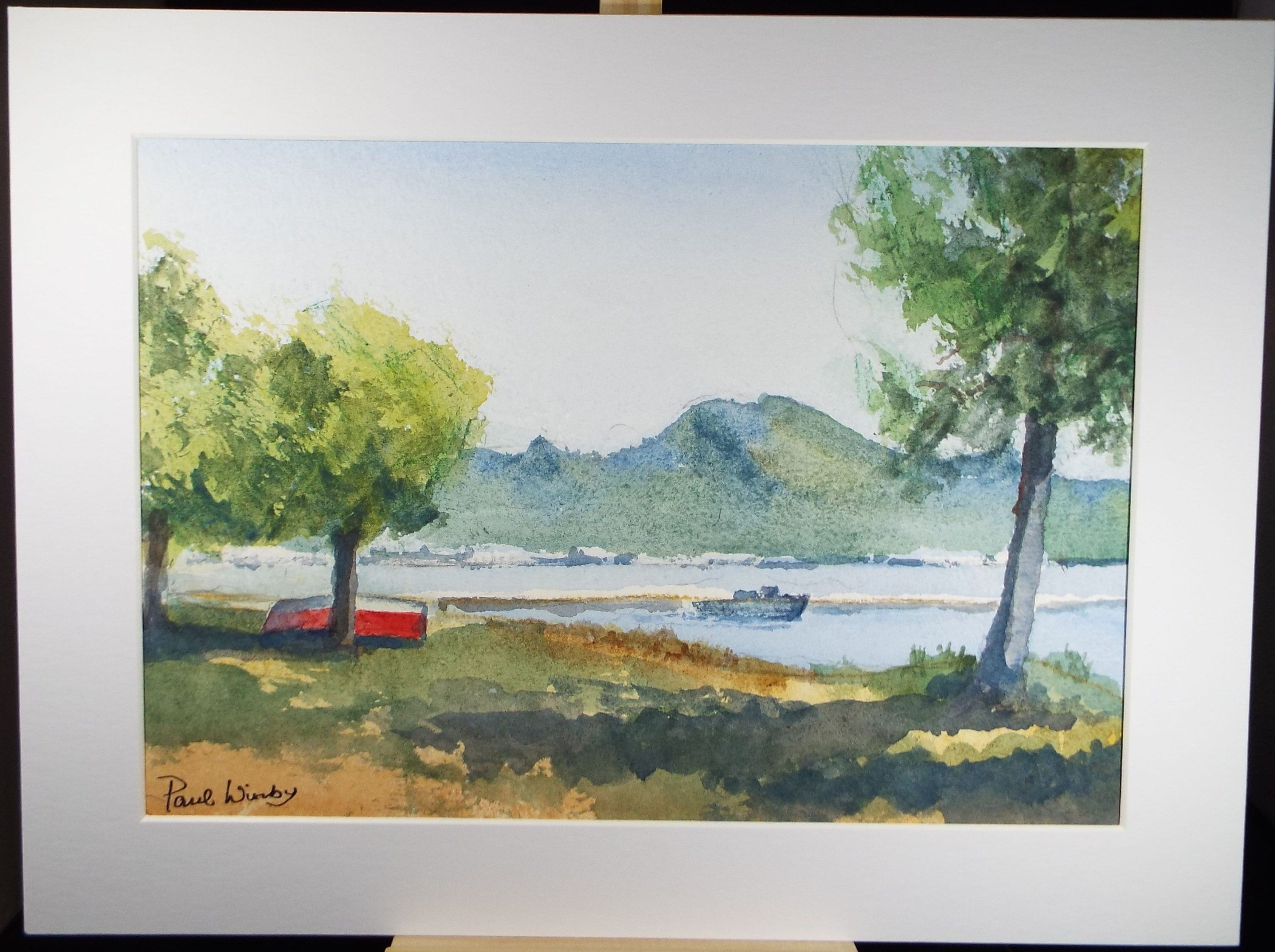 Original Watercolour on Paper, 'Coast with Distant Hills' Circa 1990's, Paul Winby