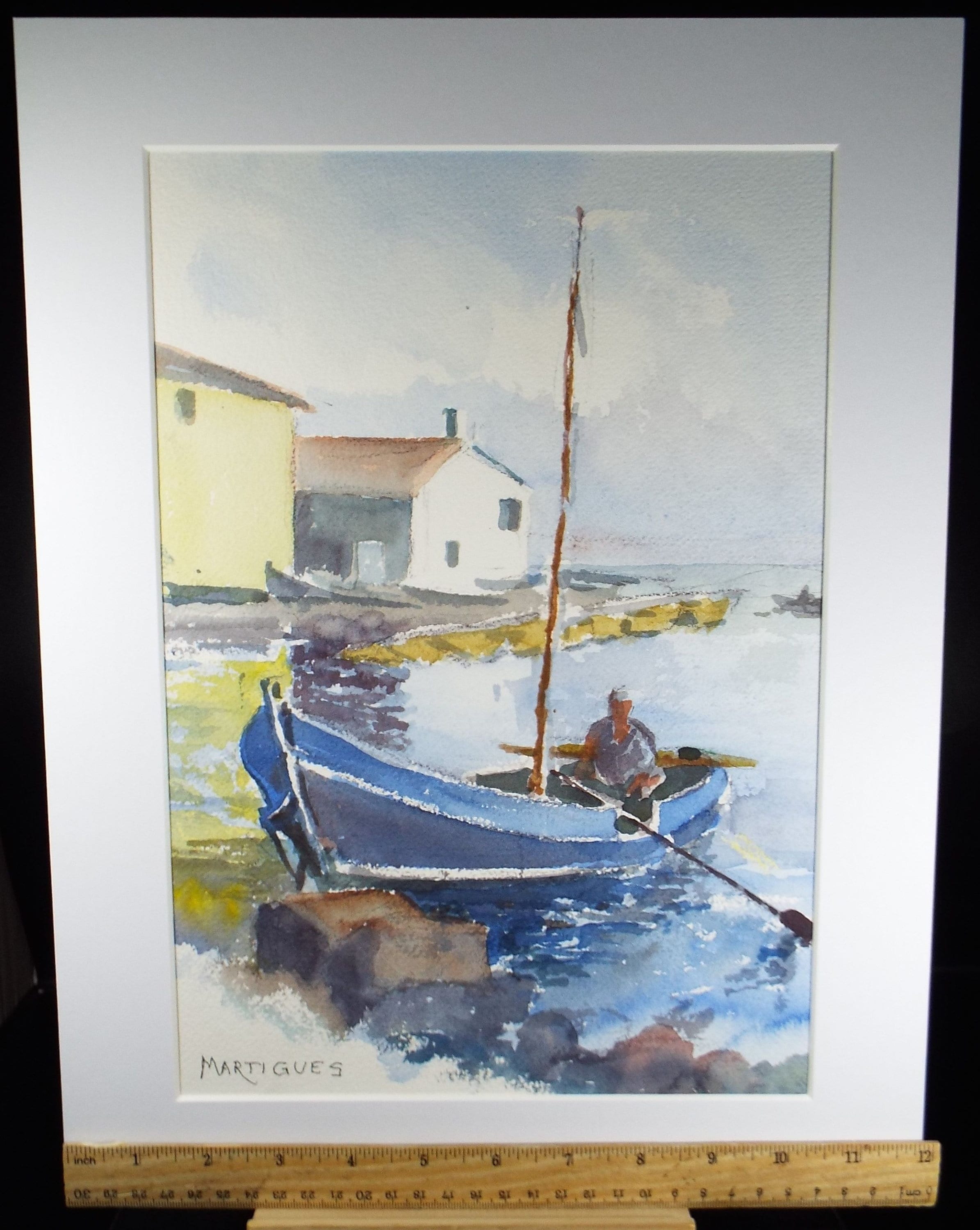 Original Watercolour on Paper, 'Martigues, France', Paul Winby, Circa 1990's