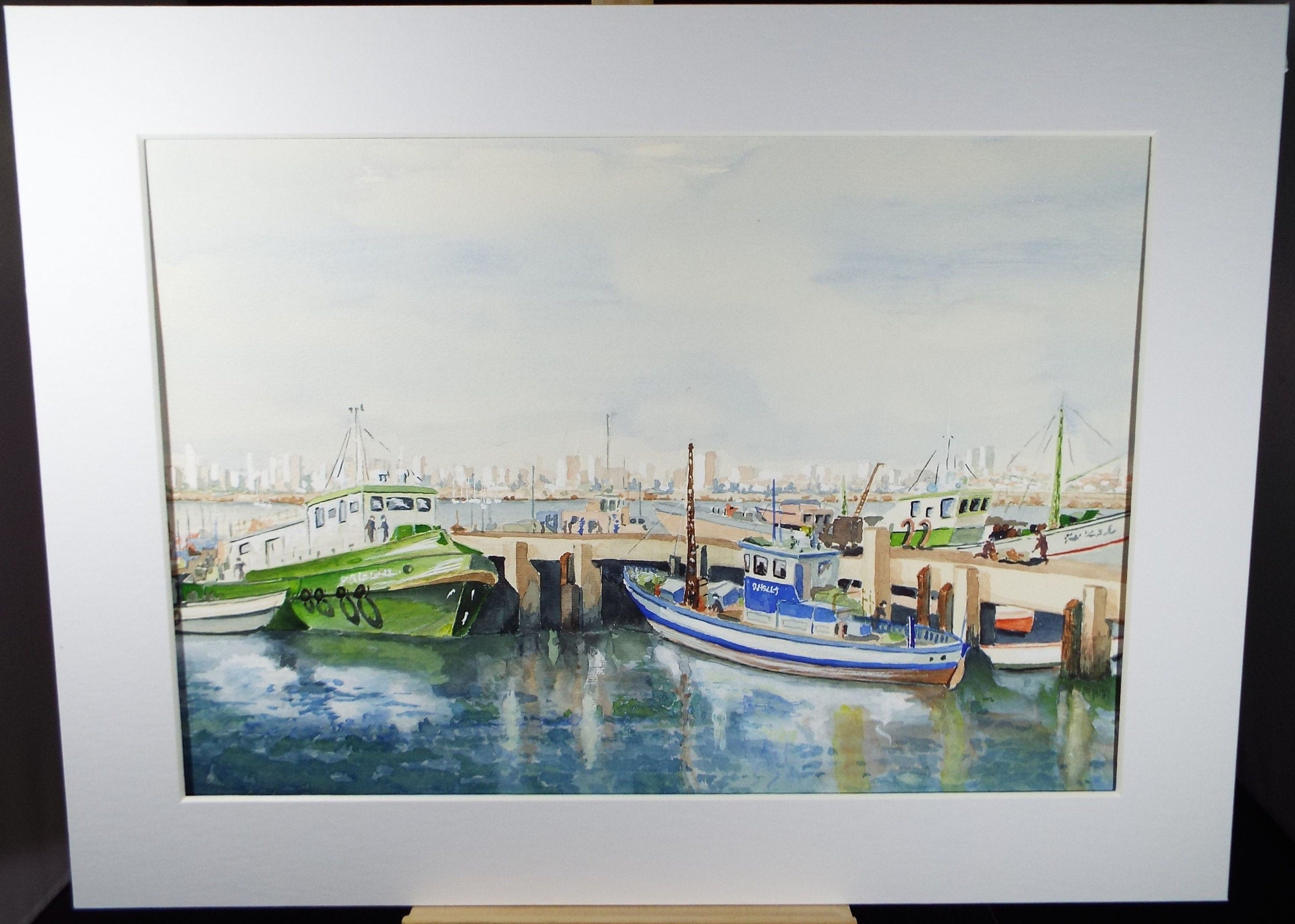 Original Watercolour, 'Near Portofino', Monogram PL, Circa 1990's