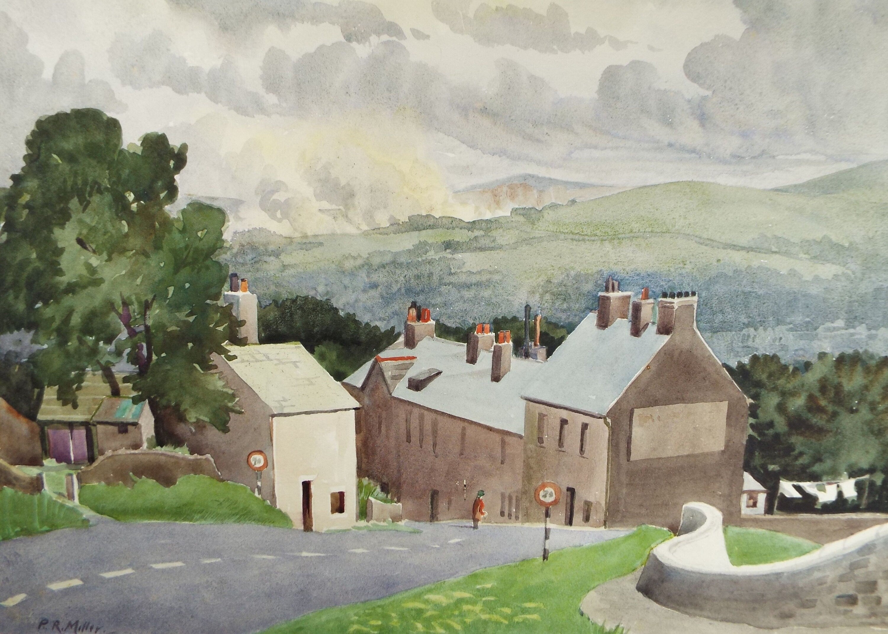 Original Watercolour, 'Manchester Road, Buxton', c1960's, P.R. Miller