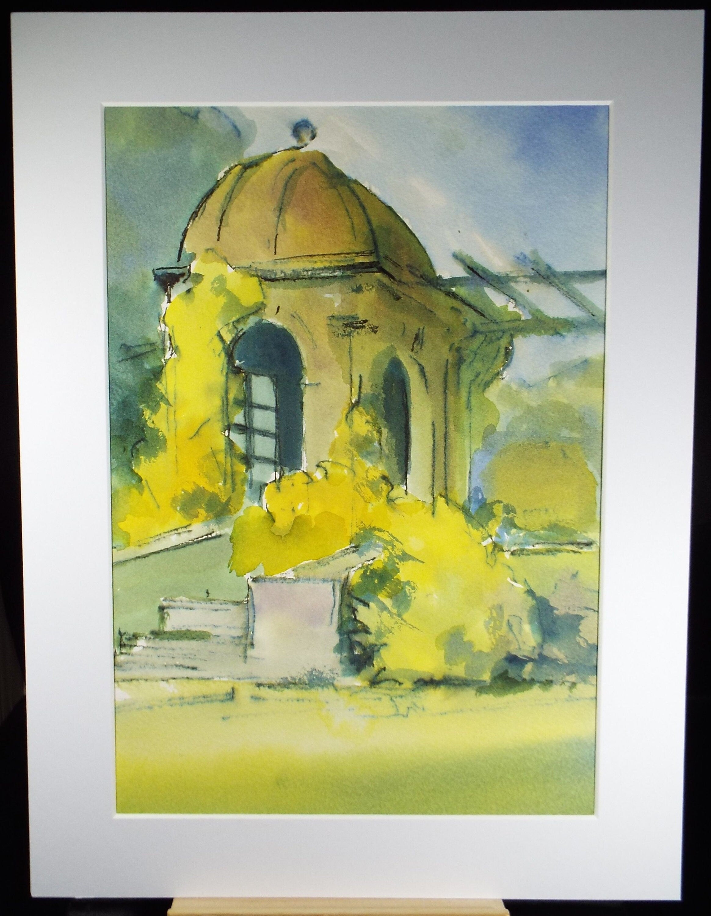 Original Watercolour on Paper, 'Garden Pergola', Paul Winby, Circa 1990's