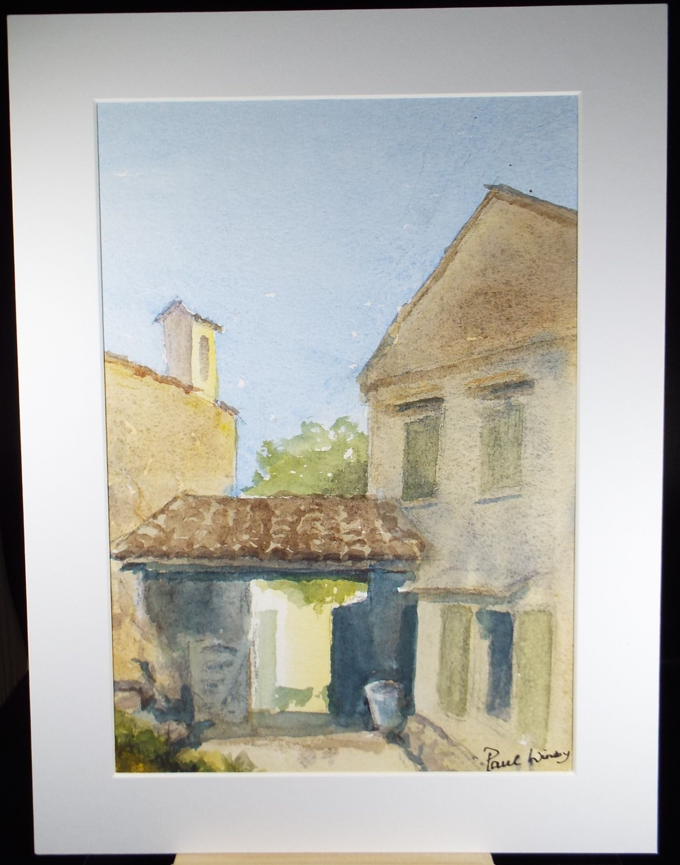 Original Watercolour on Paper, 'Between two Buildings', Paul Winby, Circa 1990's