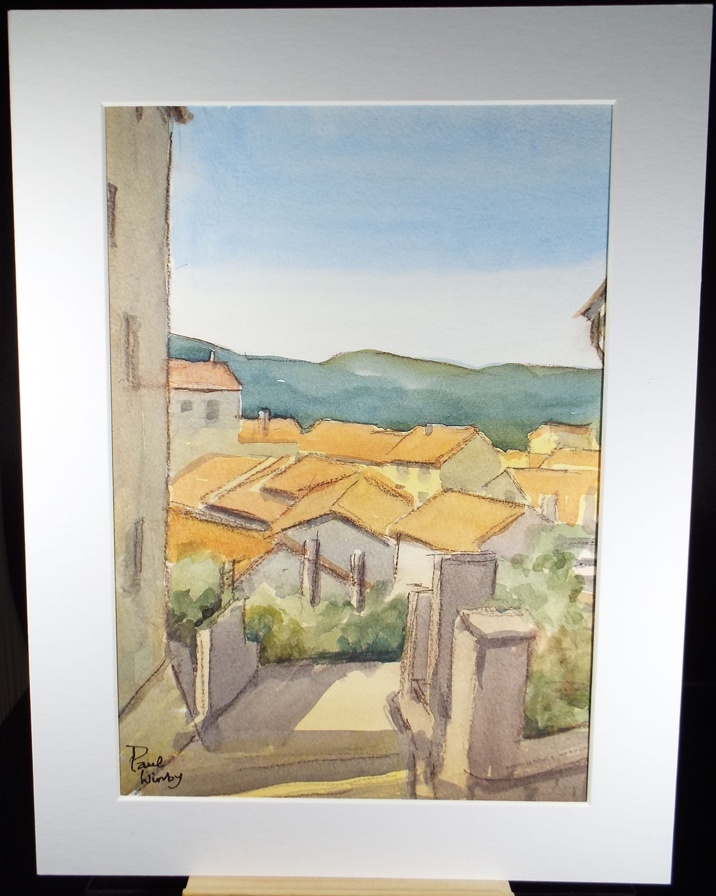 Original Watercolour on Paper, 'Village Roofs', Paul Winby, Circa 1990's