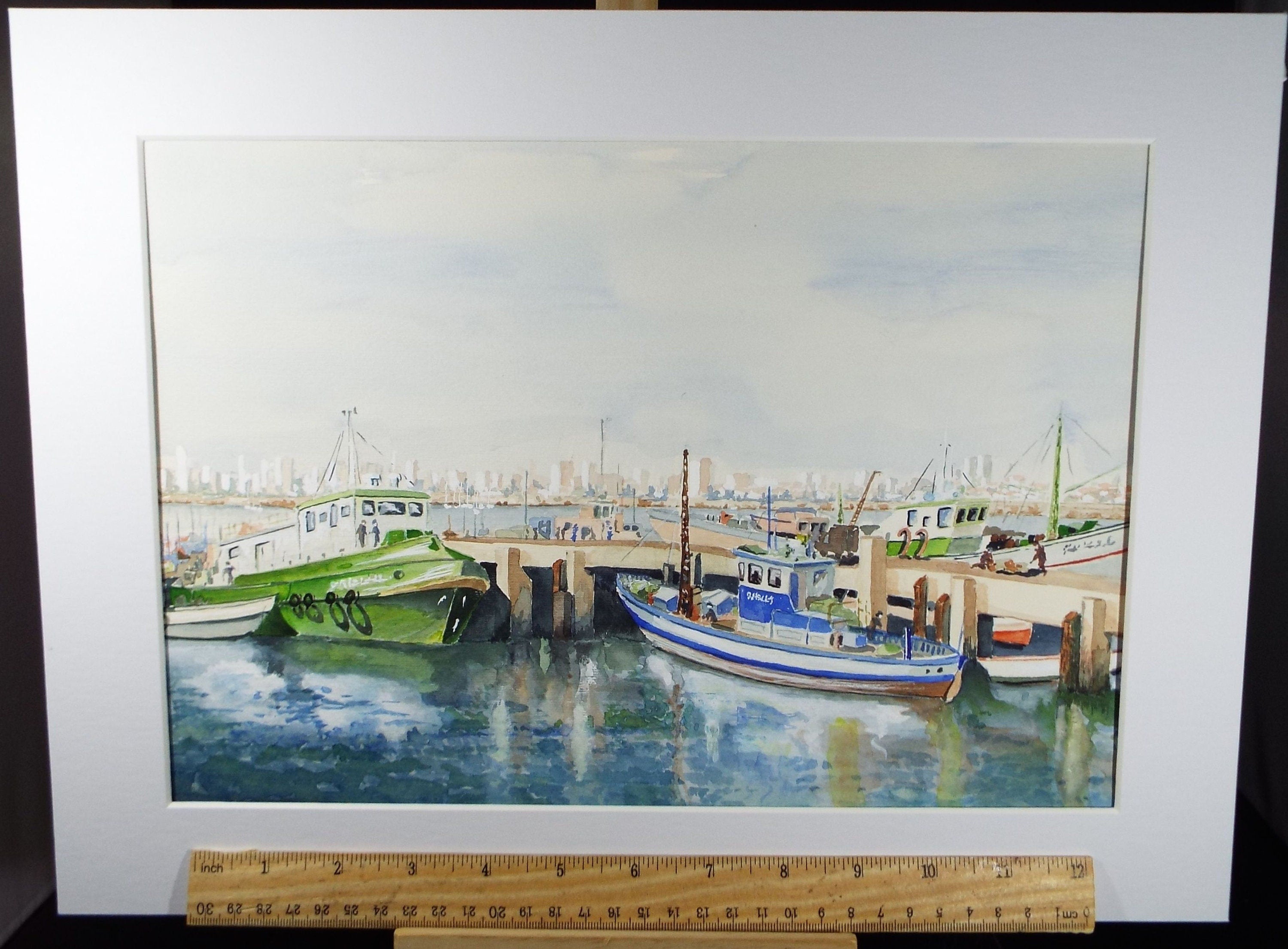 Original Watercolour, 'Near Portofino', Monogram PL, Circa 1990's