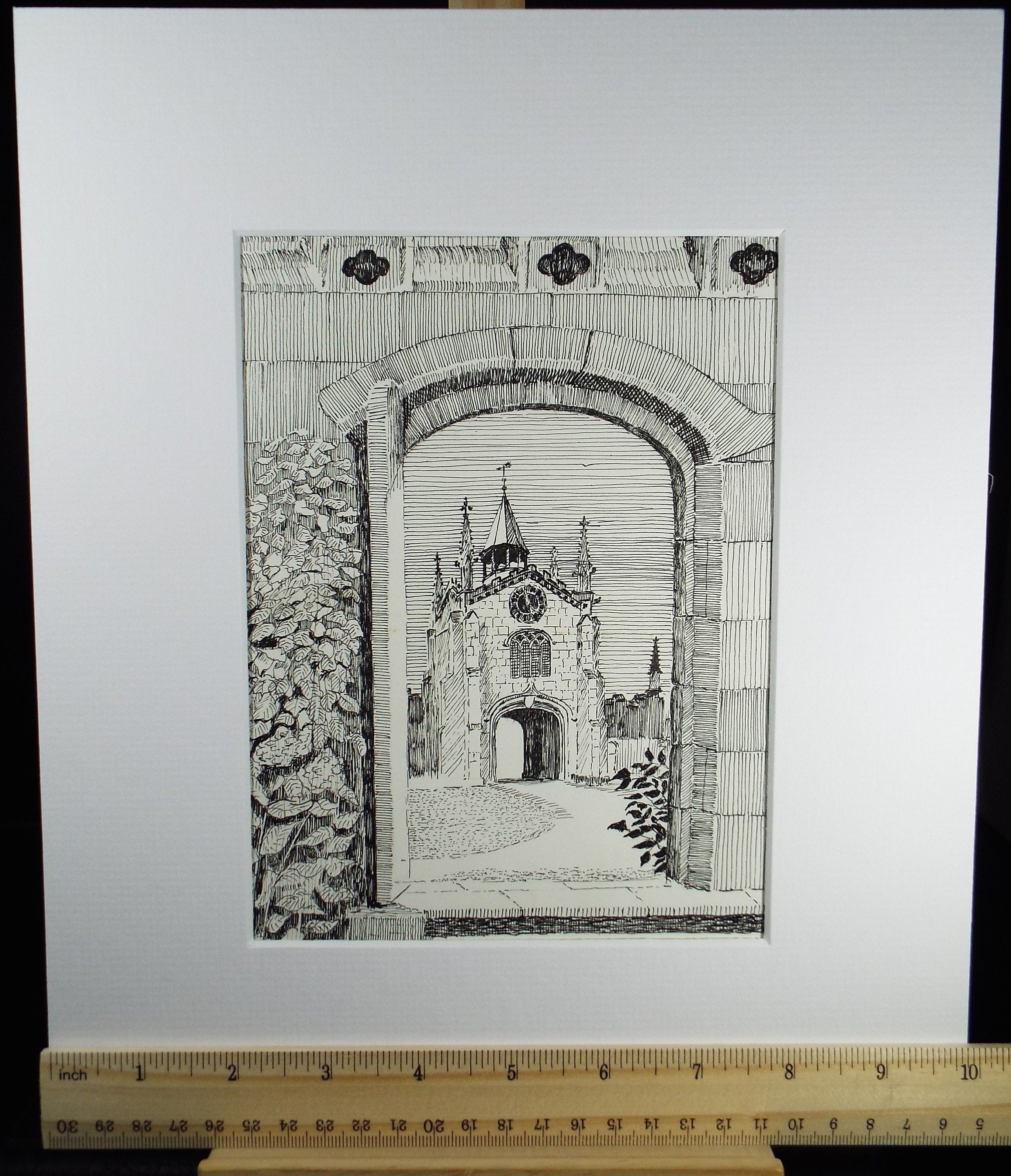Original Pen and Ink, 'Bishop's Palace, Bishopthorpe', Dated 1983, E F Hearfield