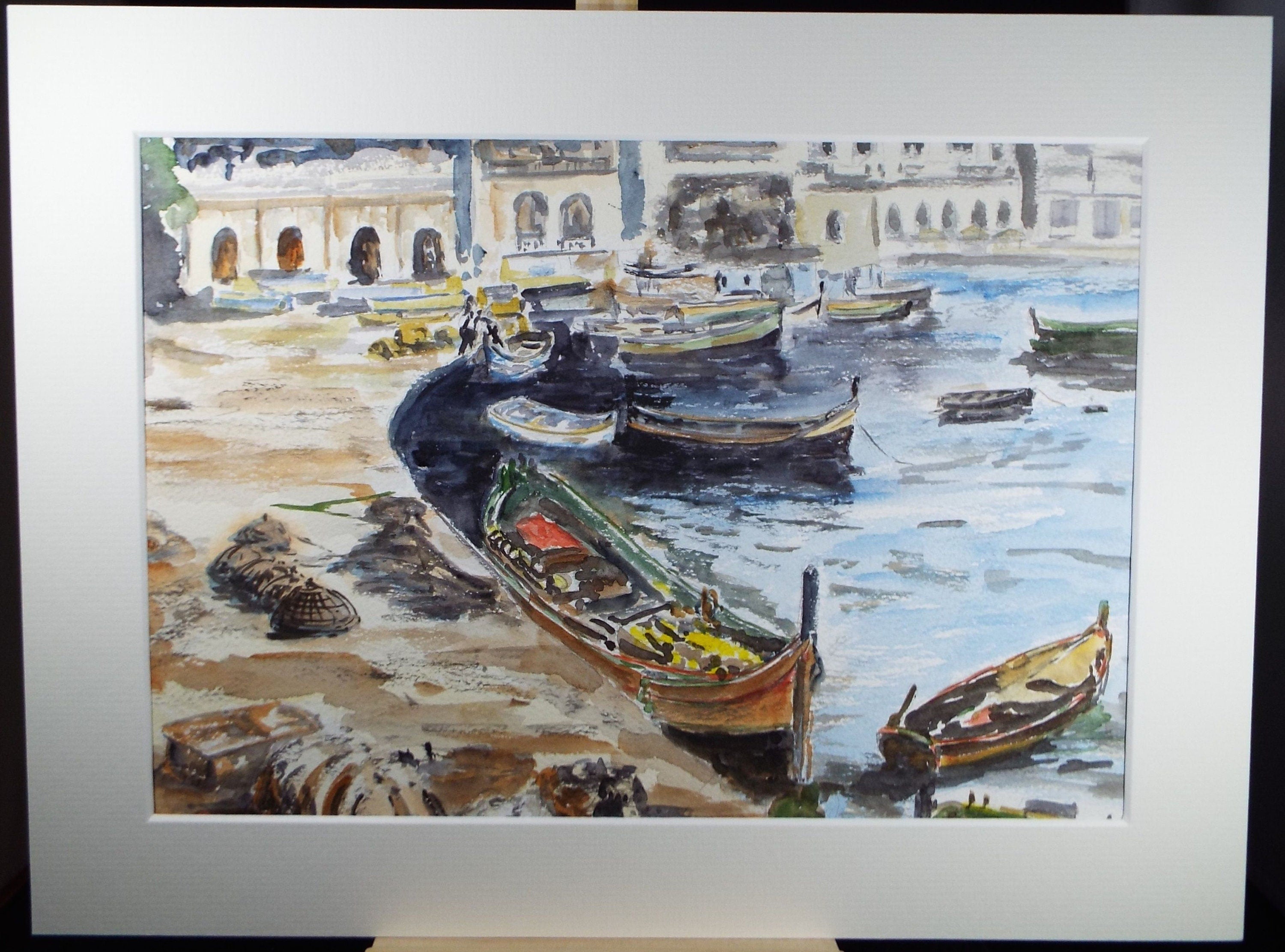 Original Watercolour,'Malta', Circa 1990's, unknown Artist