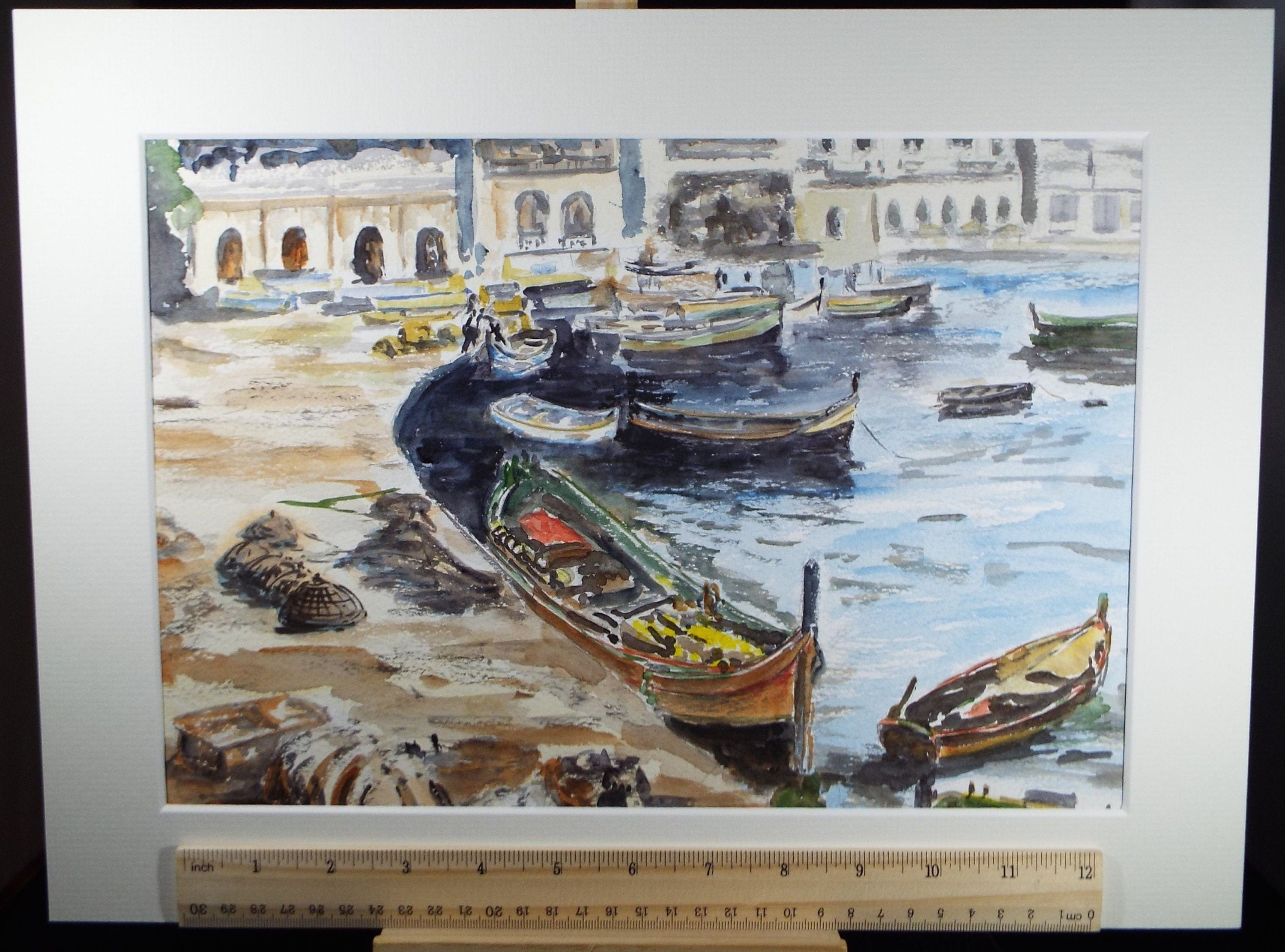 Original Watercolour,'Malta', Circa 1990's, unknown Artist