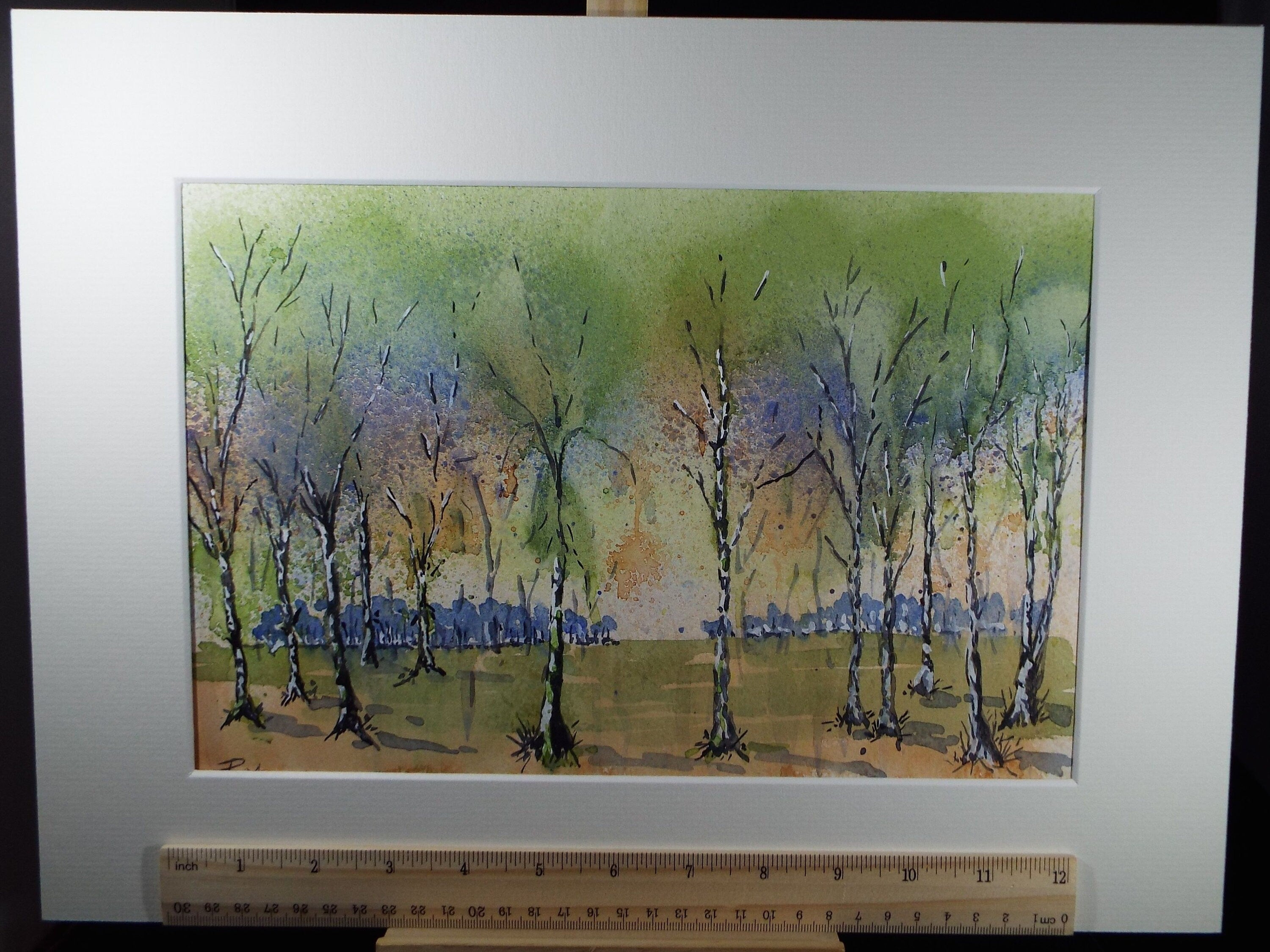 Original Watercolour, 'Stand of Trees', dated 1994, Artist Unknown