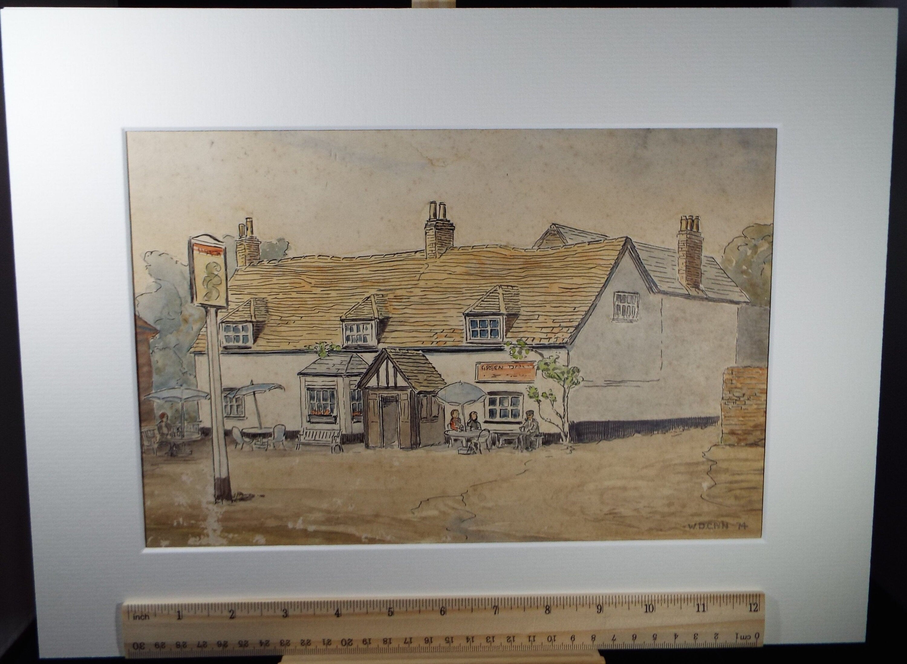 Original Watercolour, 'The Green Dragon, St Albans', 1974, W D Cain