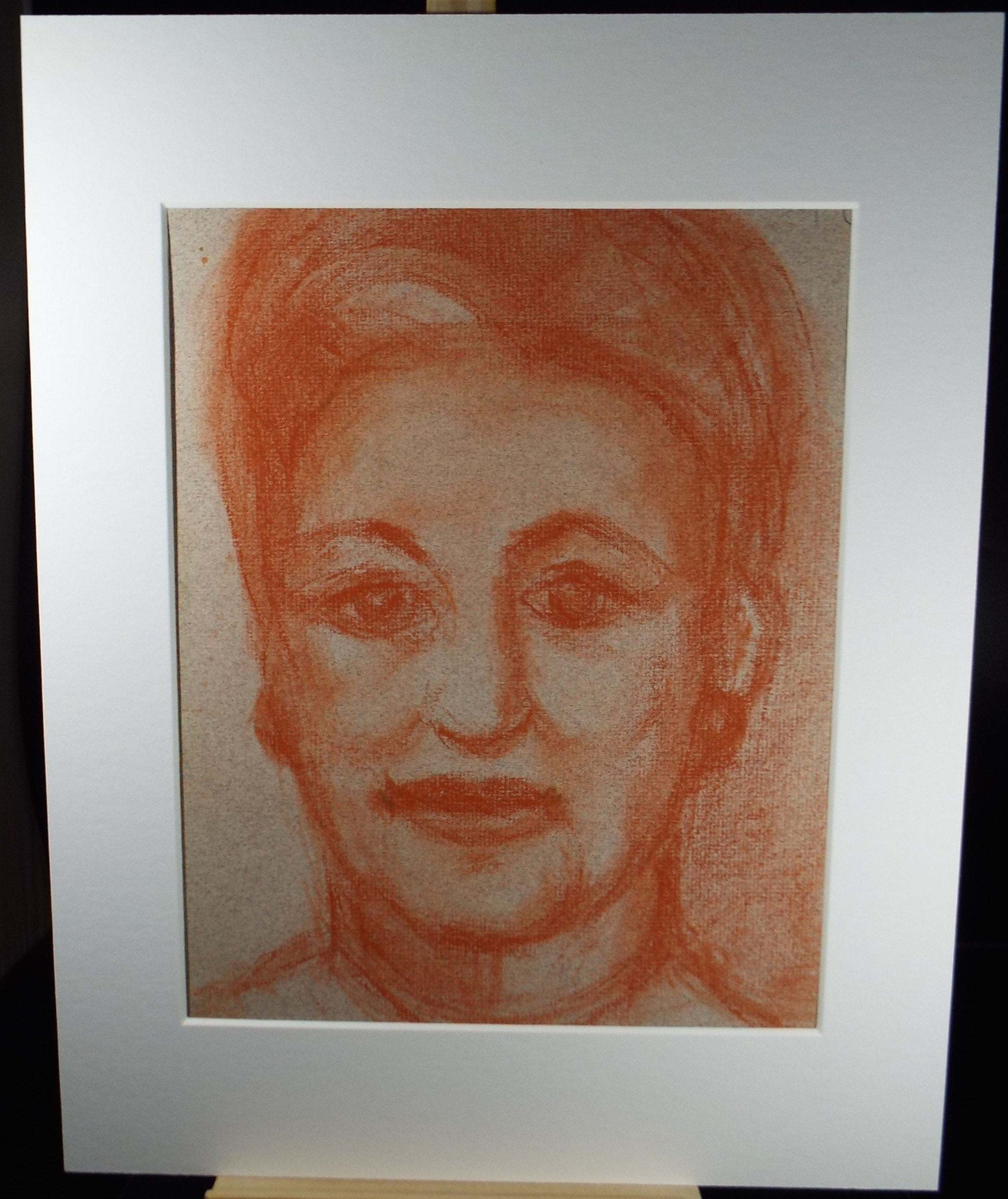 Original Pastel Drawing, 'Portrait of a Woman', Paivio Knighton, (active 1968-c1986)