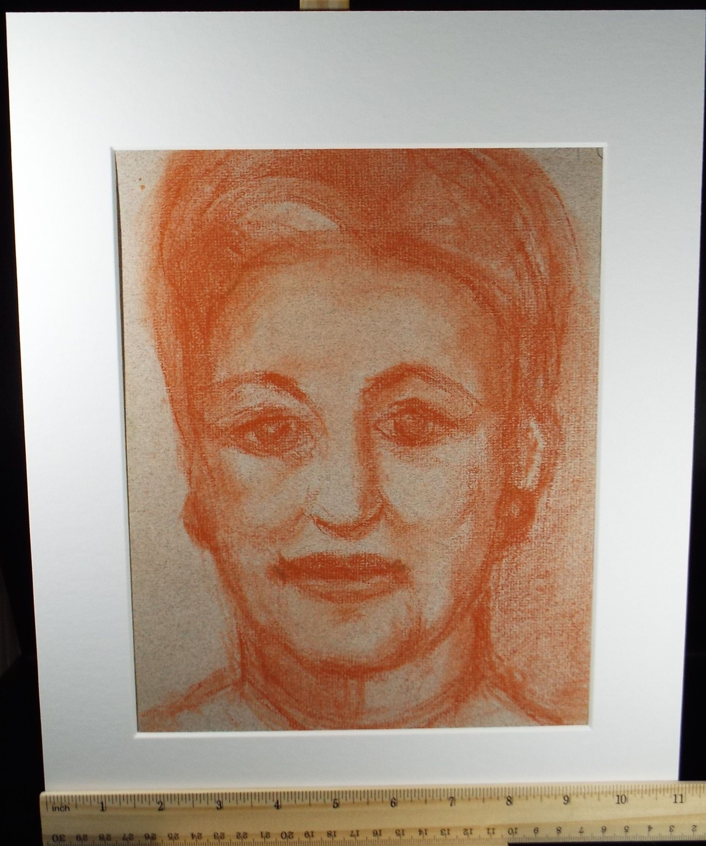 Original Pastel Drawing, 'Portrait of a Woman', Paivio Knighton, (active 1968-c1986)