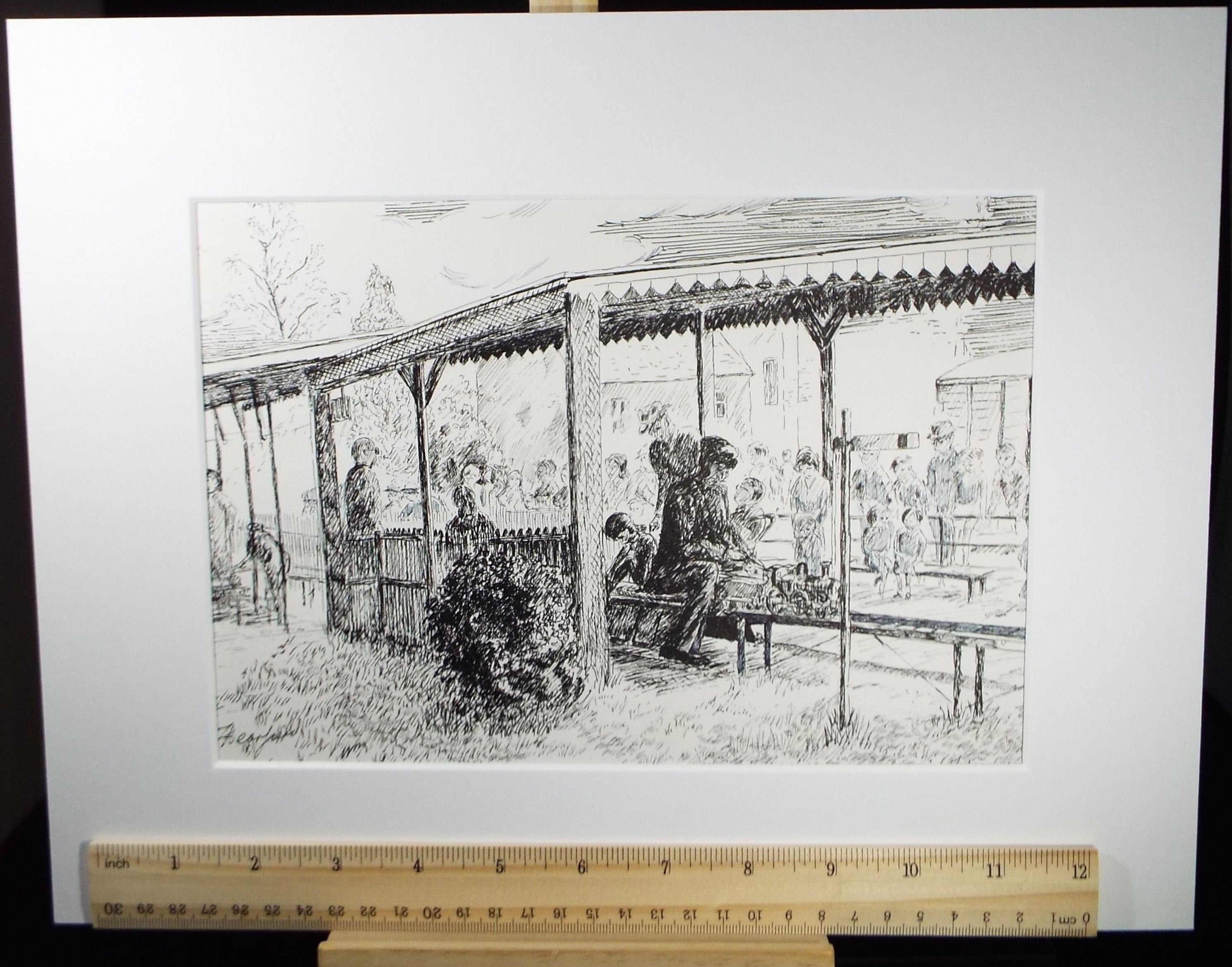 Original Pen and Ink, 'York Model Engineers - Public Day', Circa 1980's, E F Hearfield