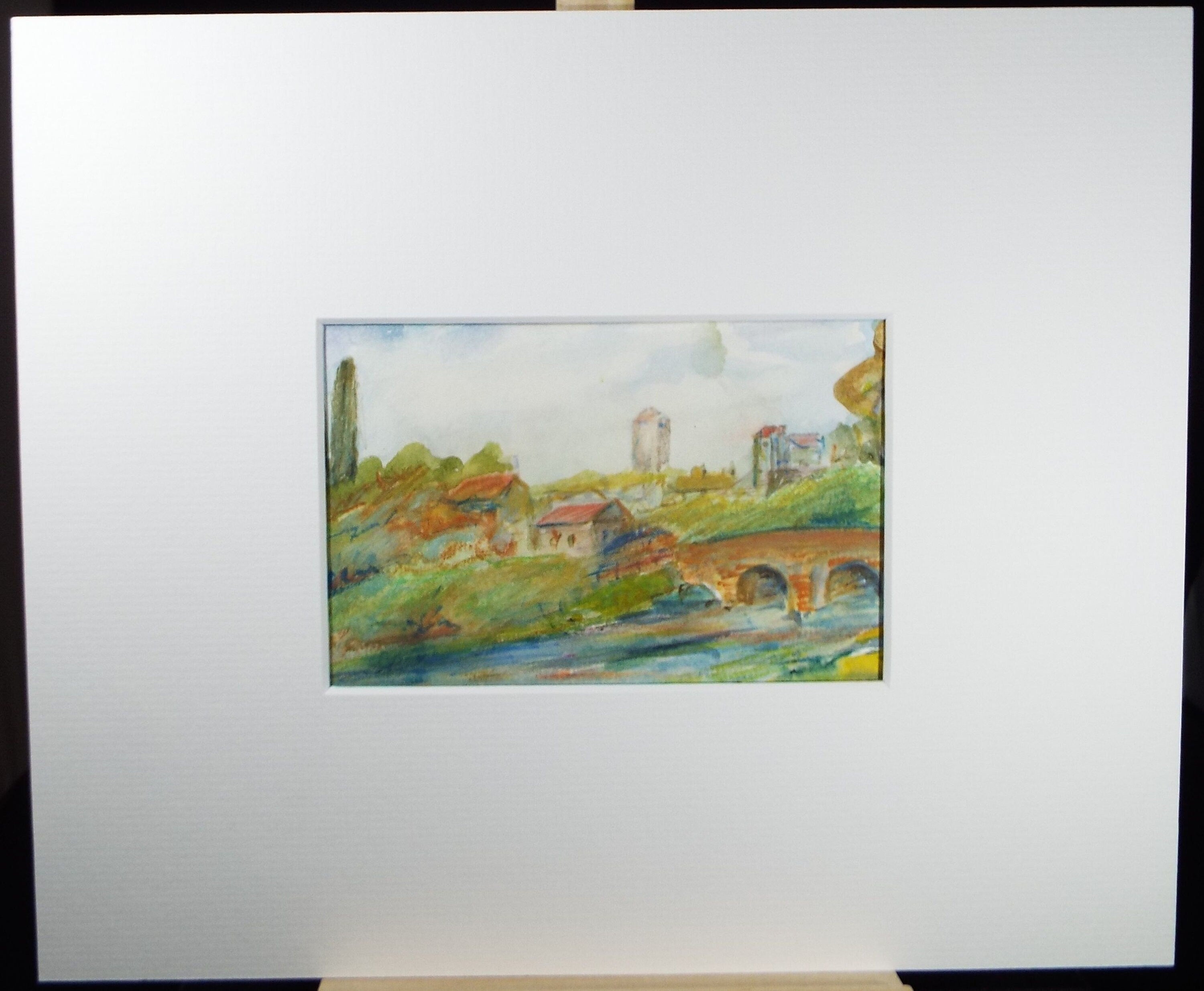 Original Watercolour, 'Italian Village', Circa 1990's, Artist Unknown