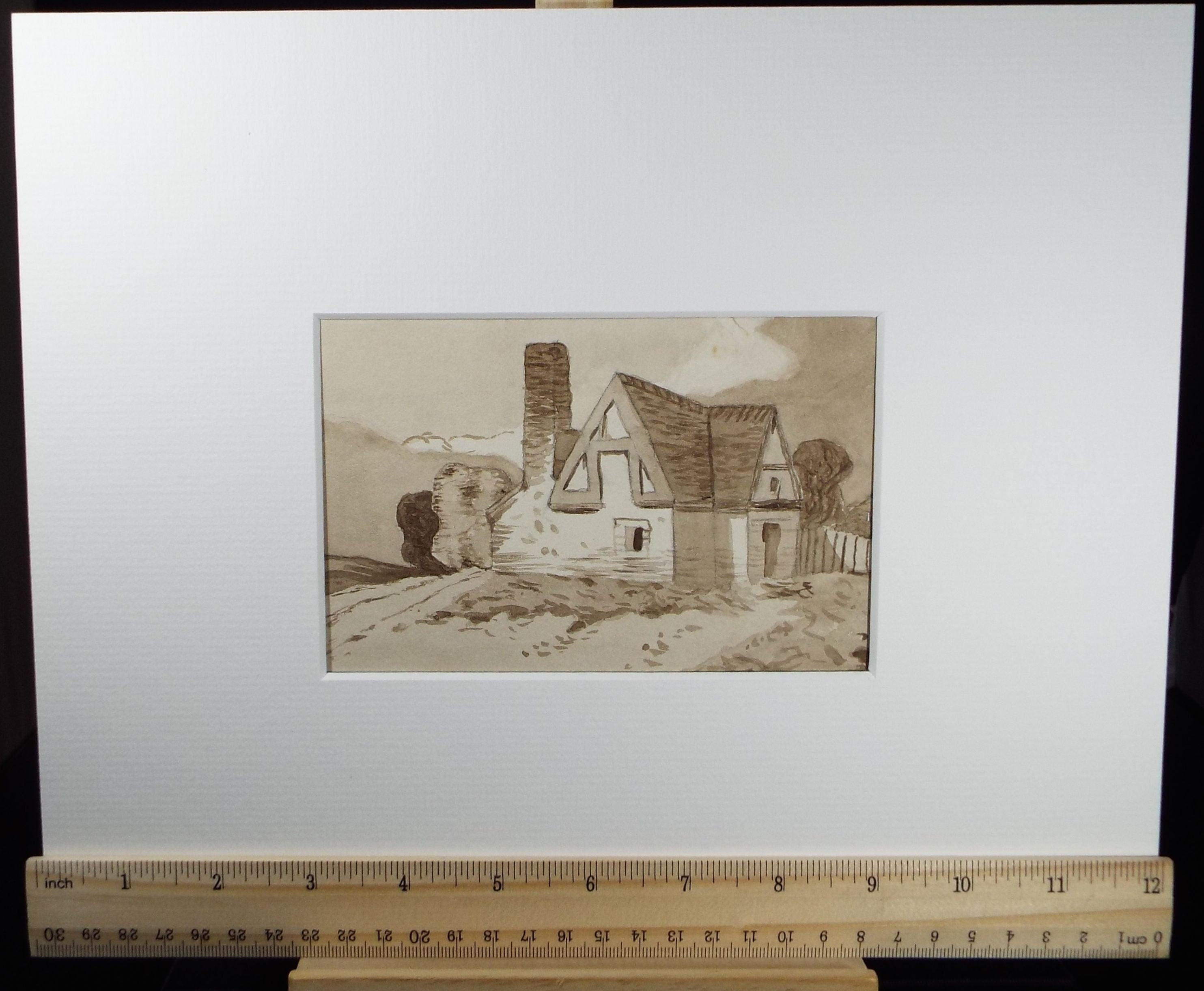 Original Watercolour, 'Country Cottage', dated 1880, Artist unknown