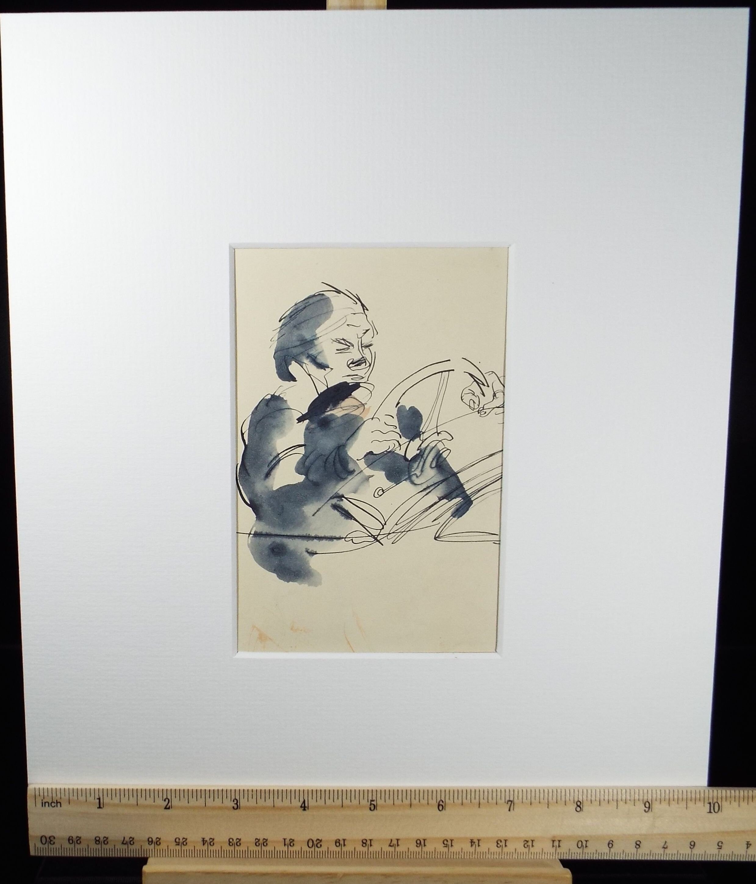 Original Watercolour, 'The Motorist', 1950's, William D Clyne (1922-1981)