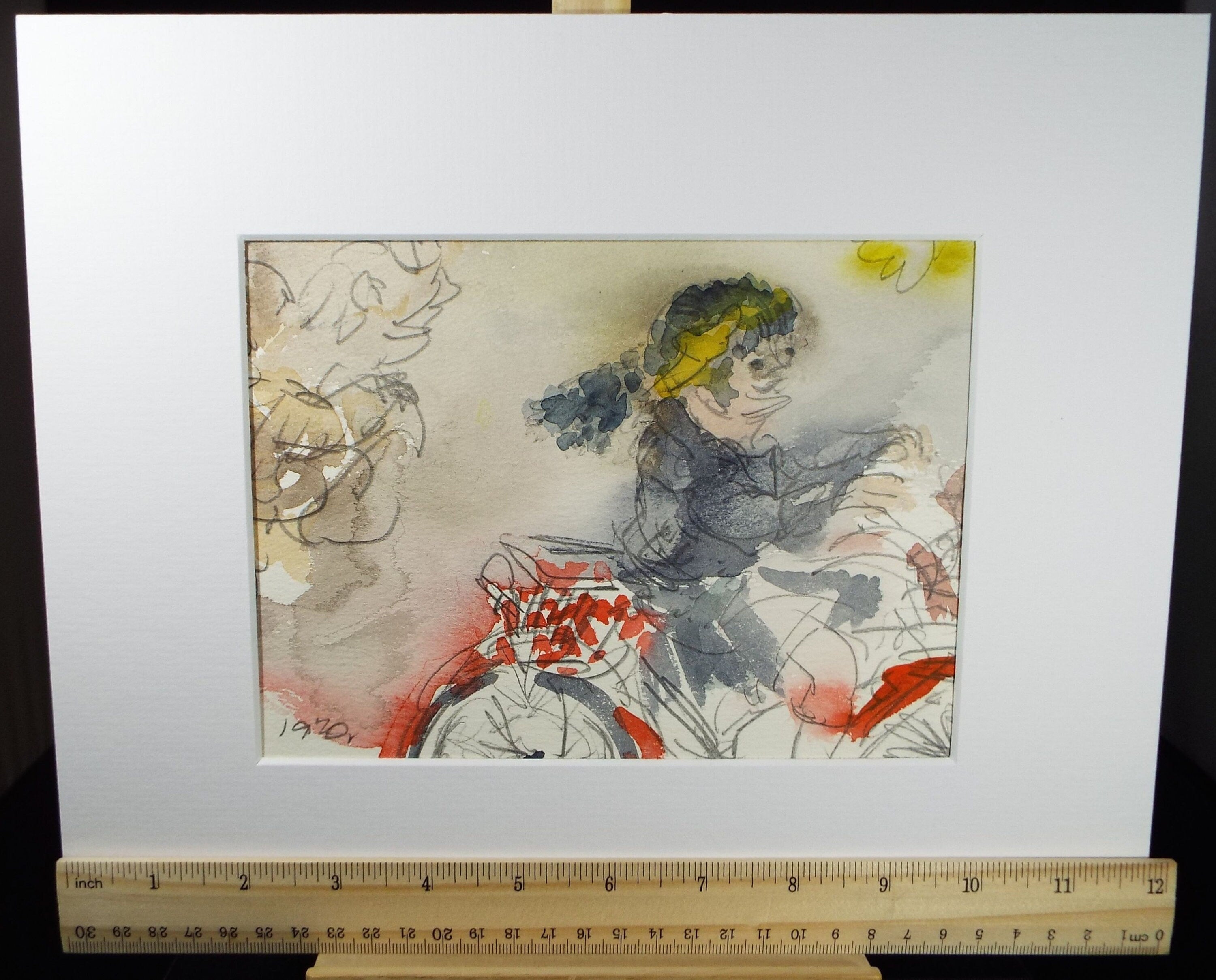 Original Watercolour, 'Figure on a Motorcycle', Dated 1970, William D Clyne (1922-1981)