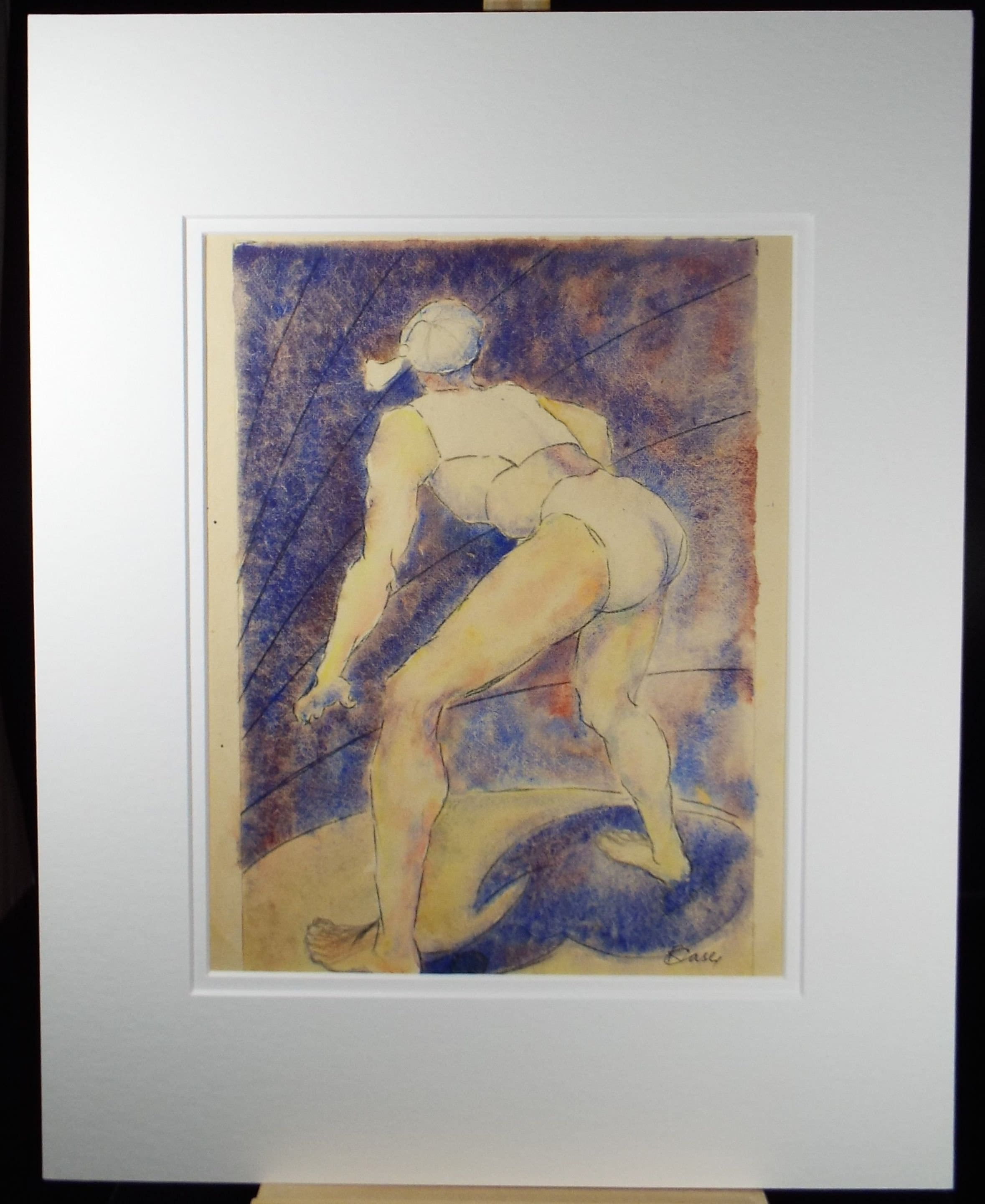 Original Watercolour, 'Crouching Figure', c1950's - Robert Case (20th Century British)