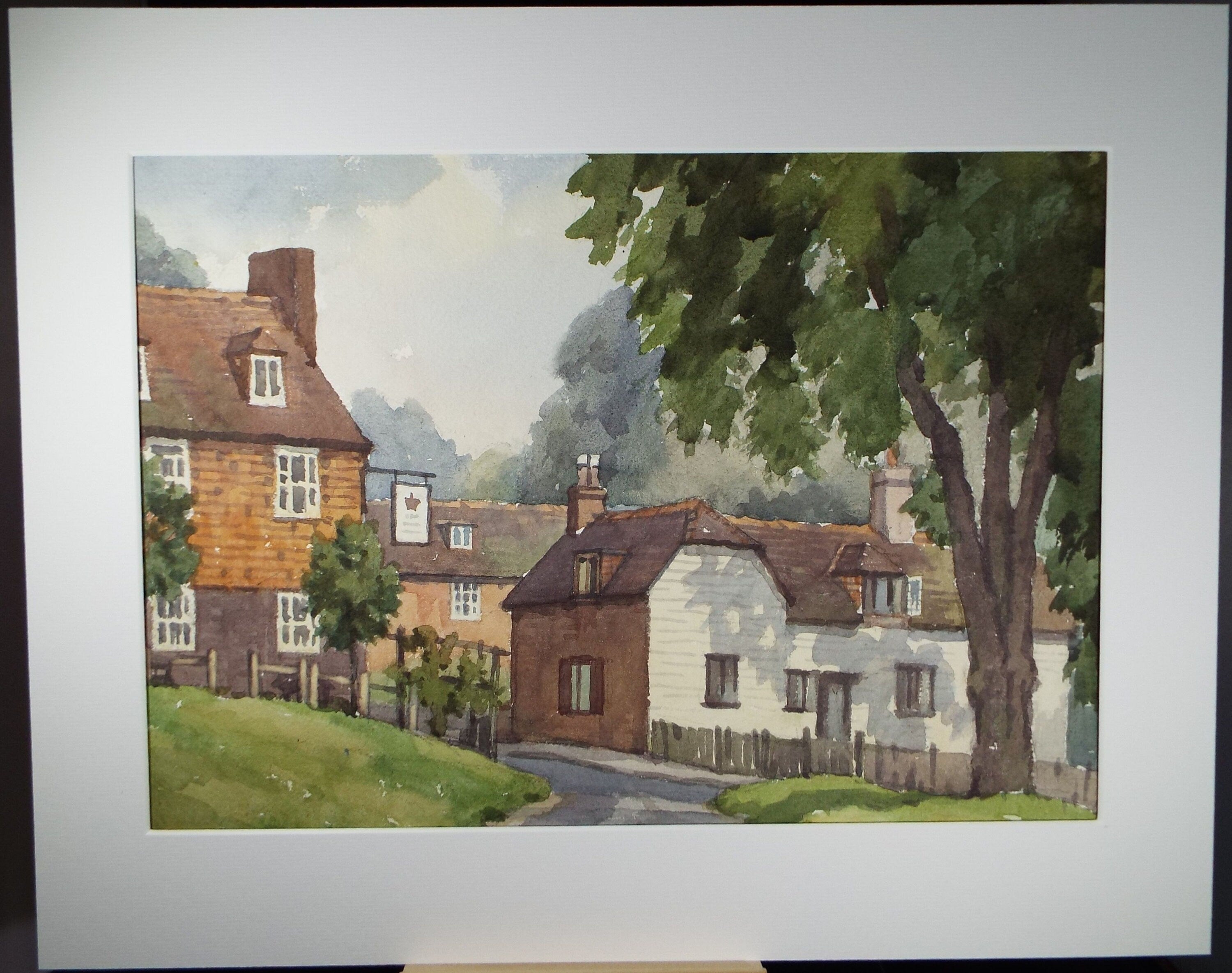 Original Watercolour on Paper, 'Susssex Village', Edward Albert Hickling (1913-1998), Circa 1950's