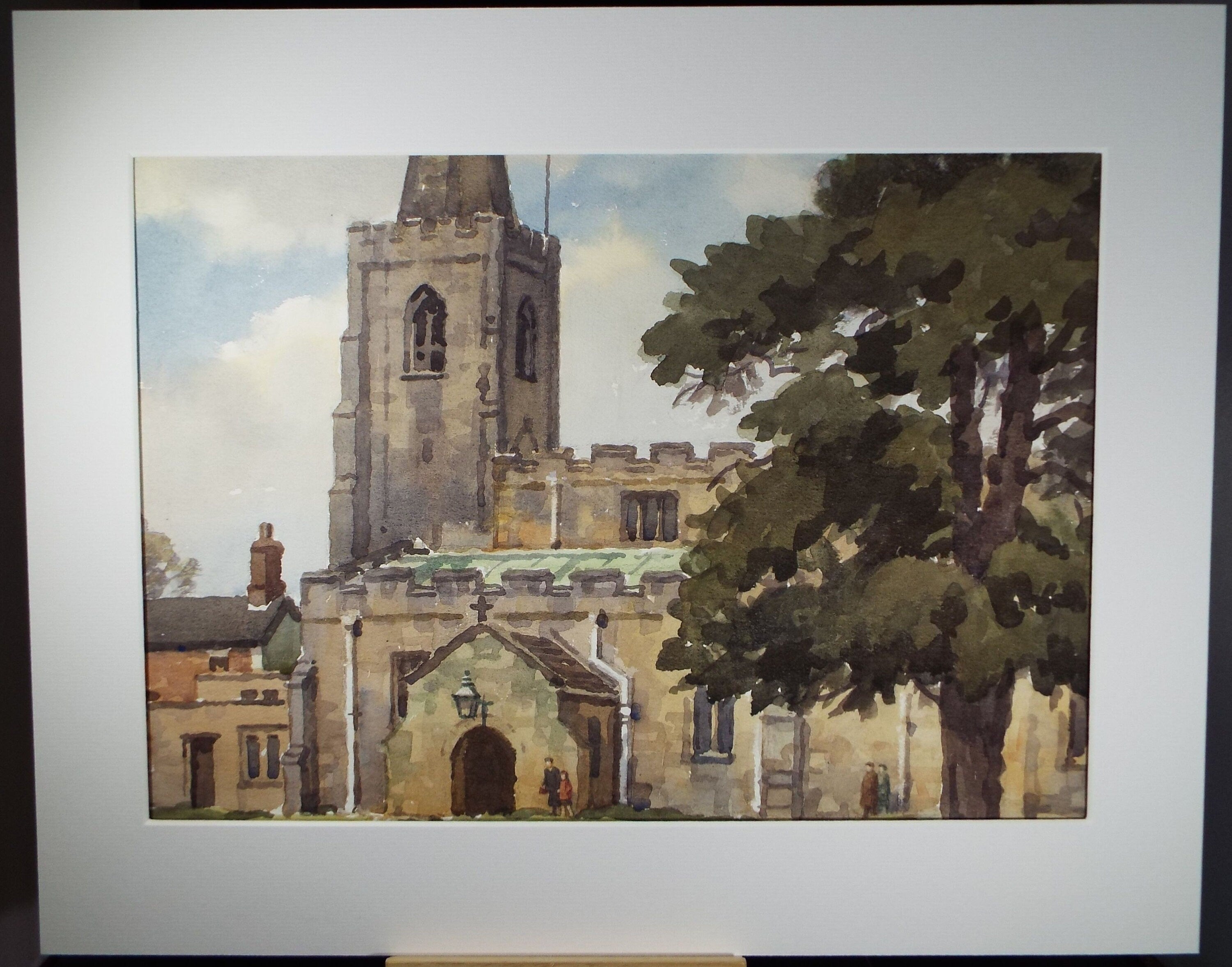 Original Watercolour on Paper, 'New Backford Church', Edward Albert Hickling (1913-1998), Circa 1950's