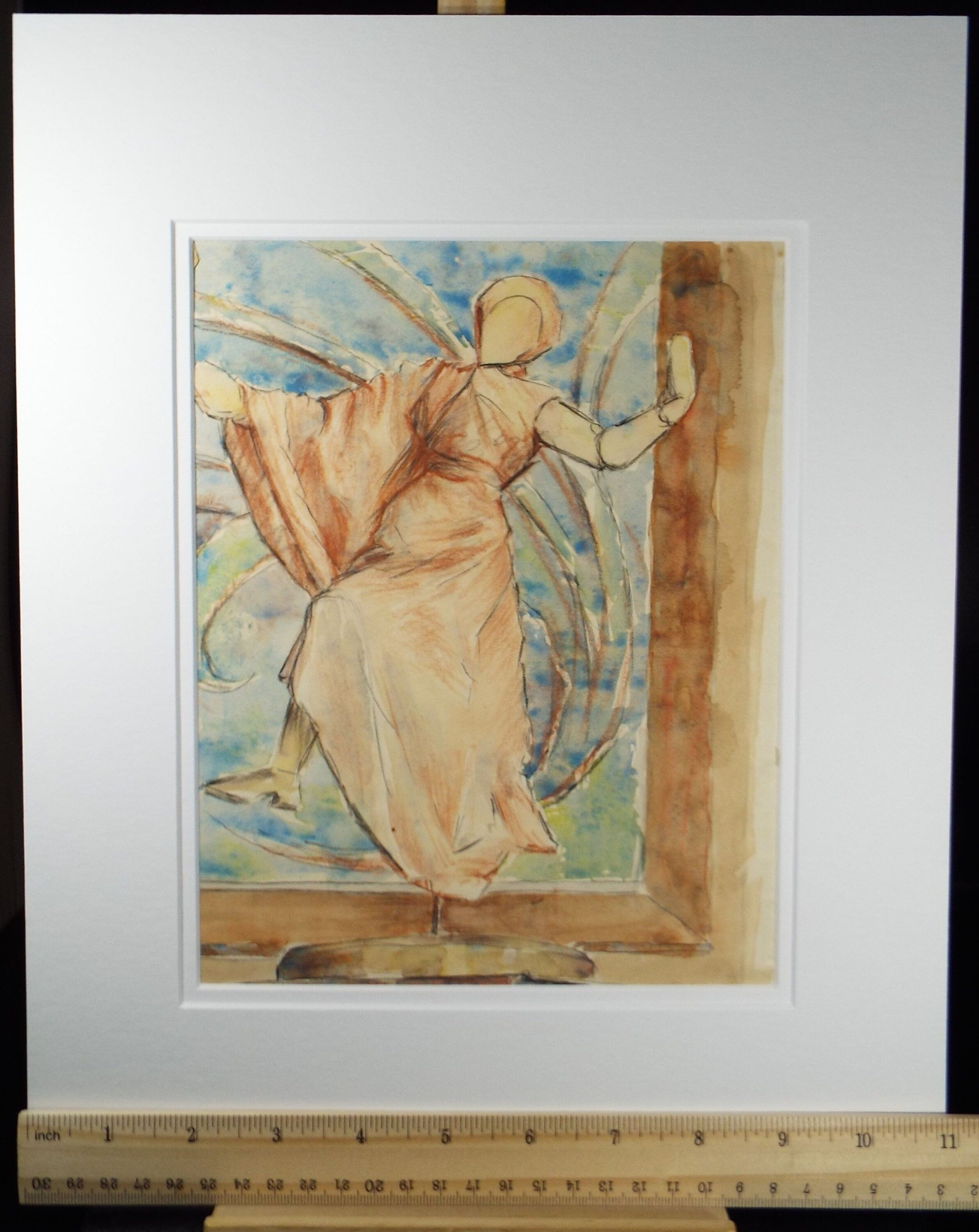 Original Watercolour, 'Study of a figurine' , c1950's - Robert Case (20th Century British)