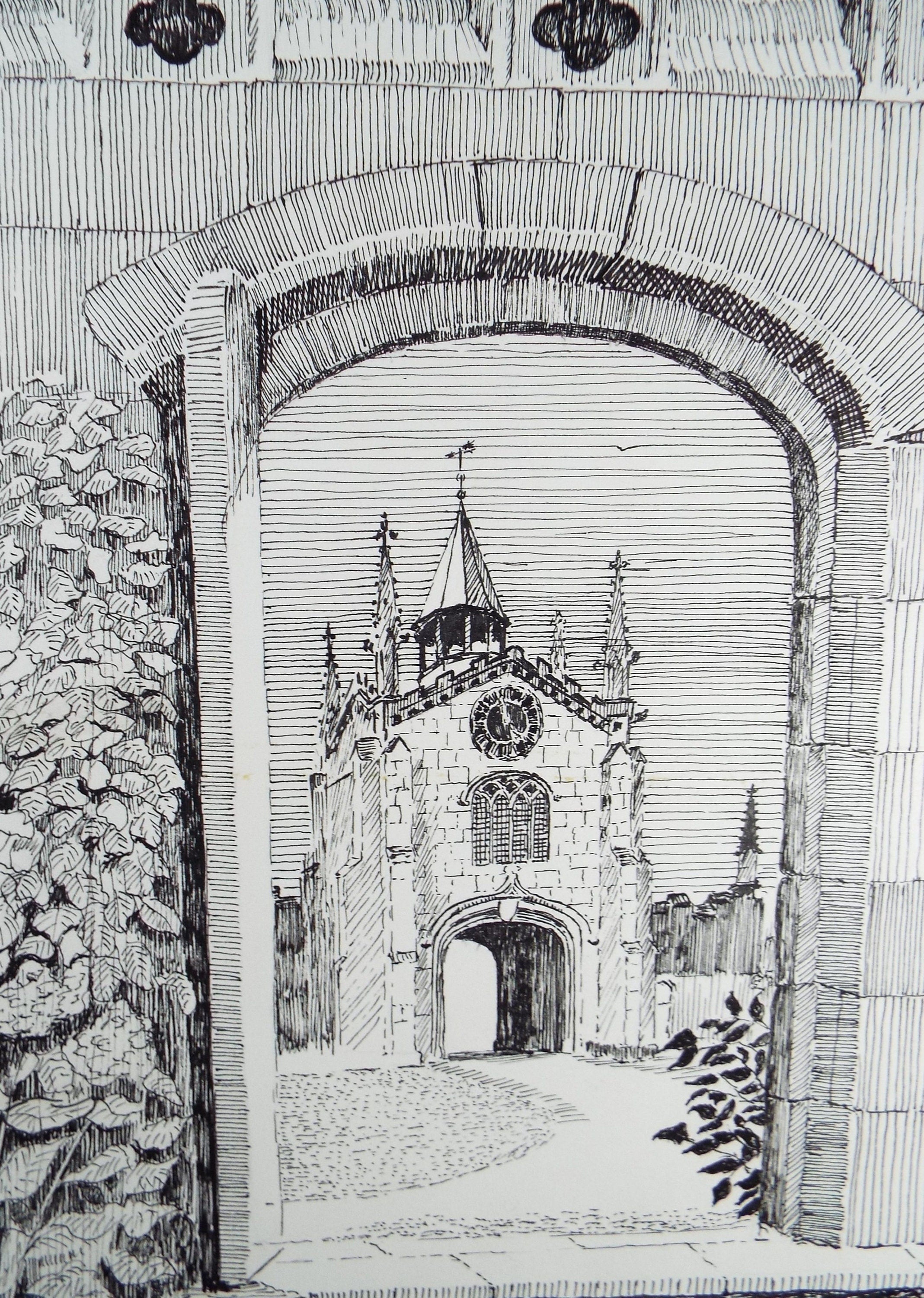 Original Pen and Ink, 'Bishop's Palace, Bishopthorpe', Dated 1983, E F Hearfield