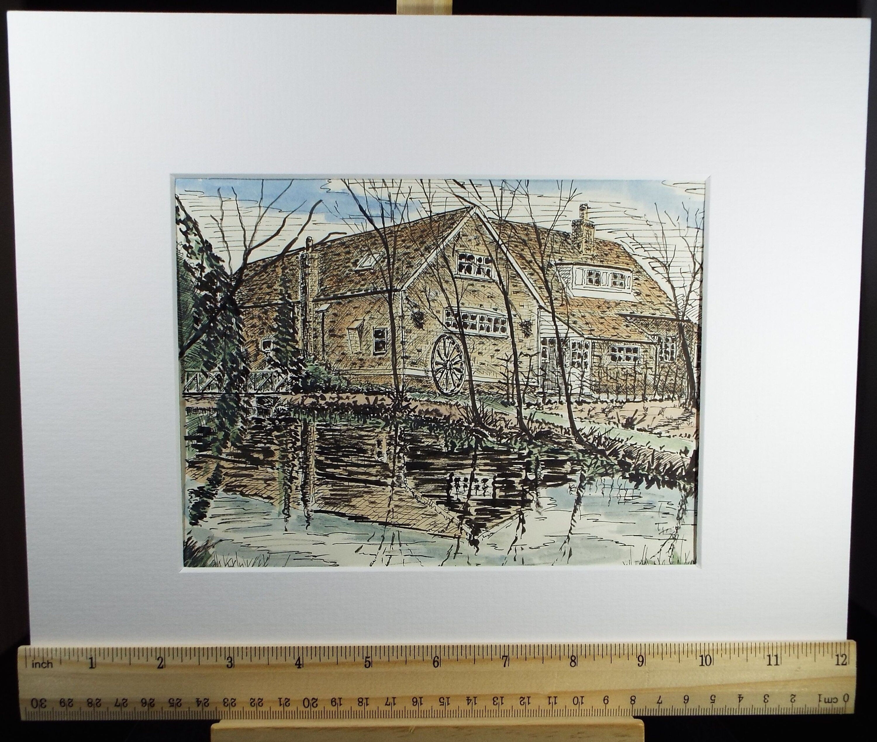 Original Ink & Watercolour, 'Across the Pond', Circa 1990's , Artist Unknown