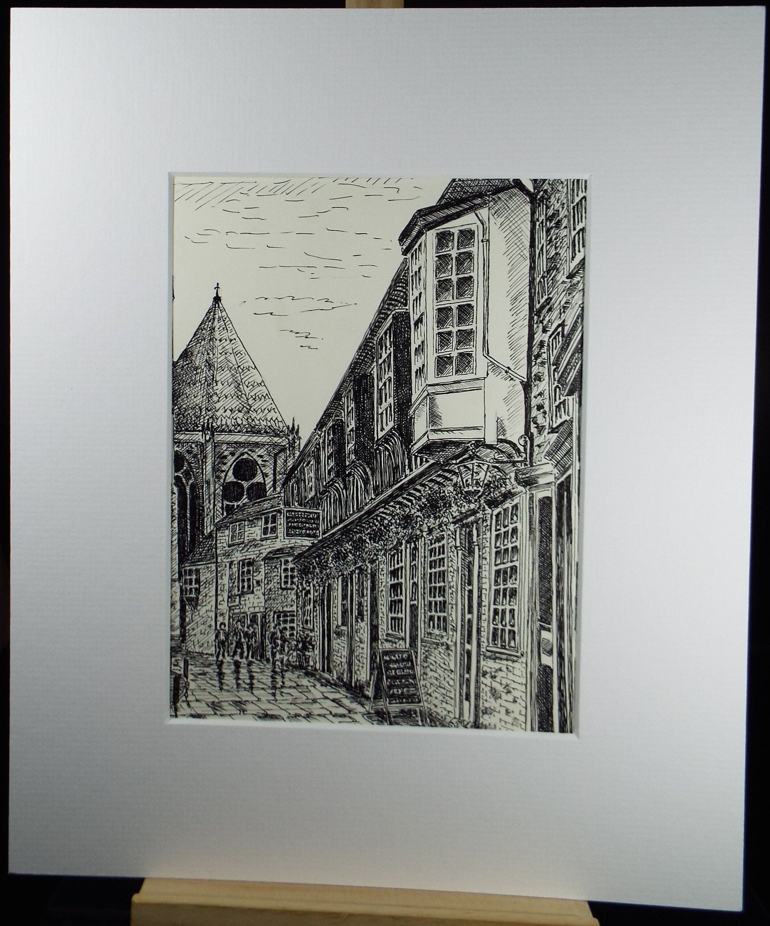Original Pen and Ink, 'Minster Road, York', circa 1980's, Artist Unknown