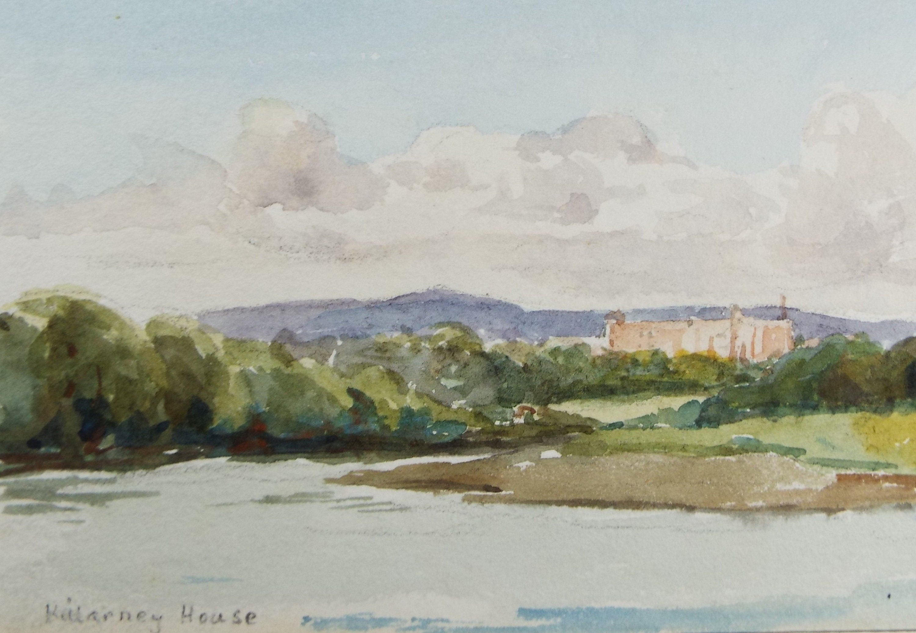 Original Watercolour on Paper, 'Kilarney House', Circa 1930's , Artist Unknown