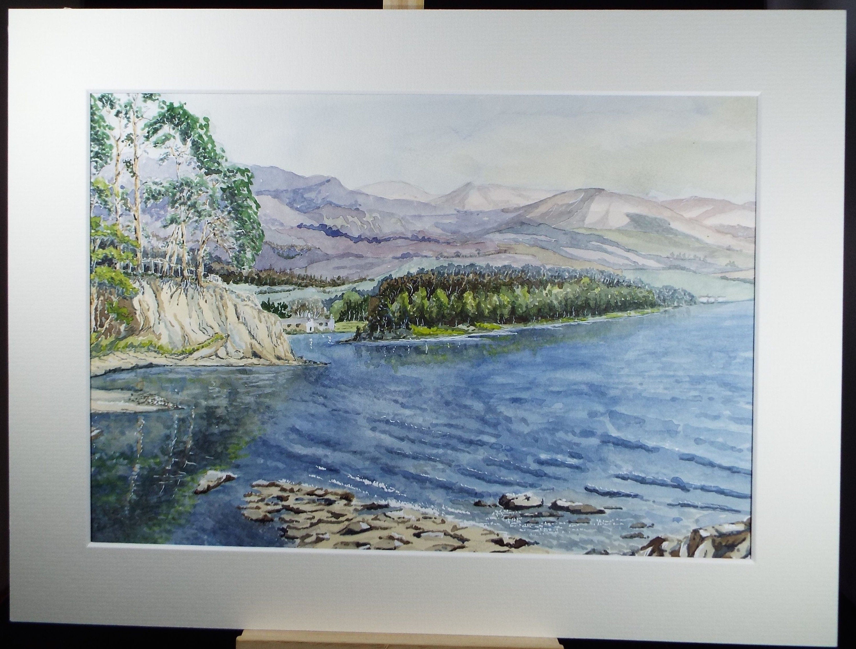 Original watercolour, 'Derwent Water', Circa 1990's, Artist Unknown