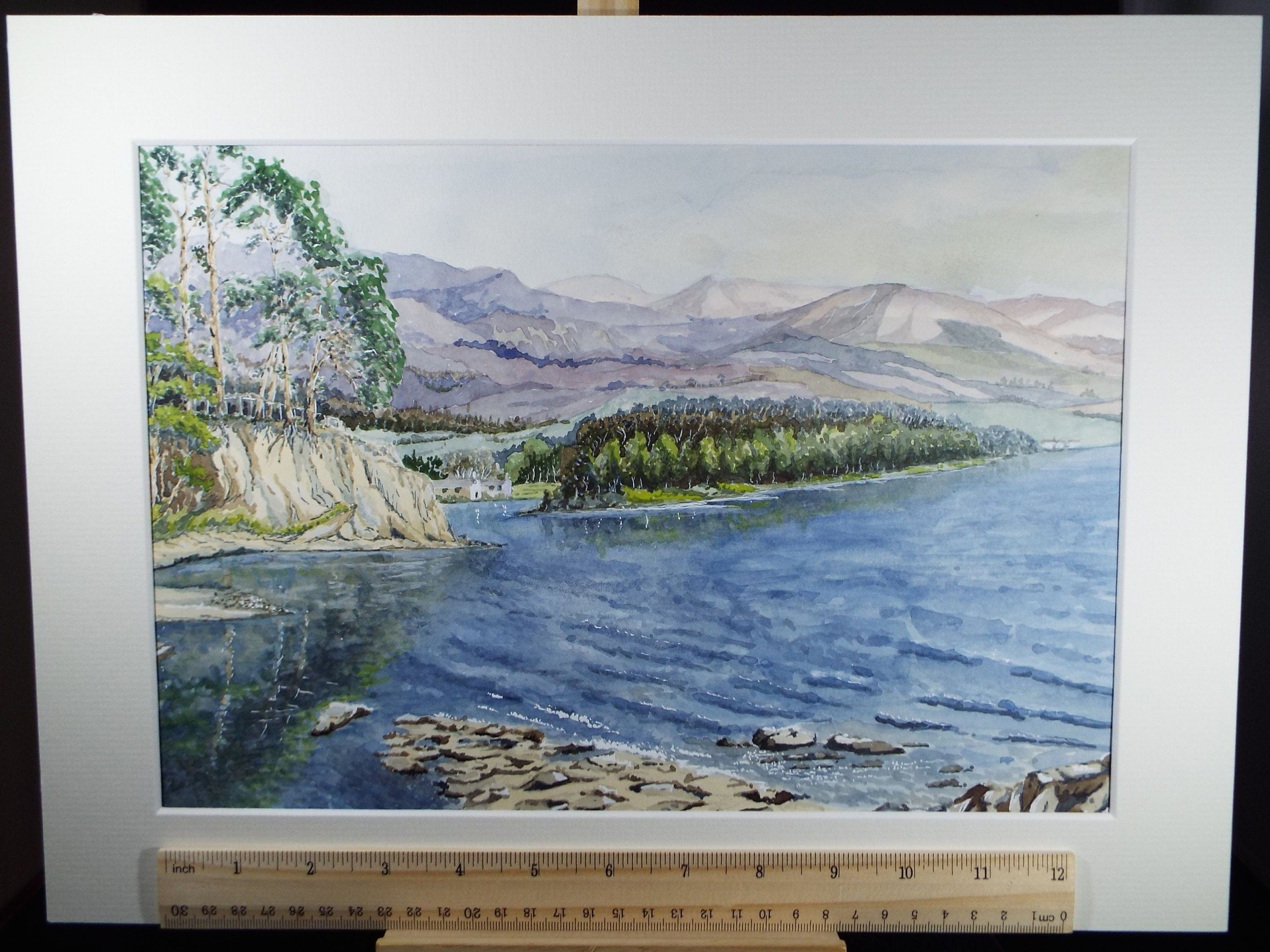 Original watercolour, 'Derwent Water', Circa 1990's, Artist Unknown