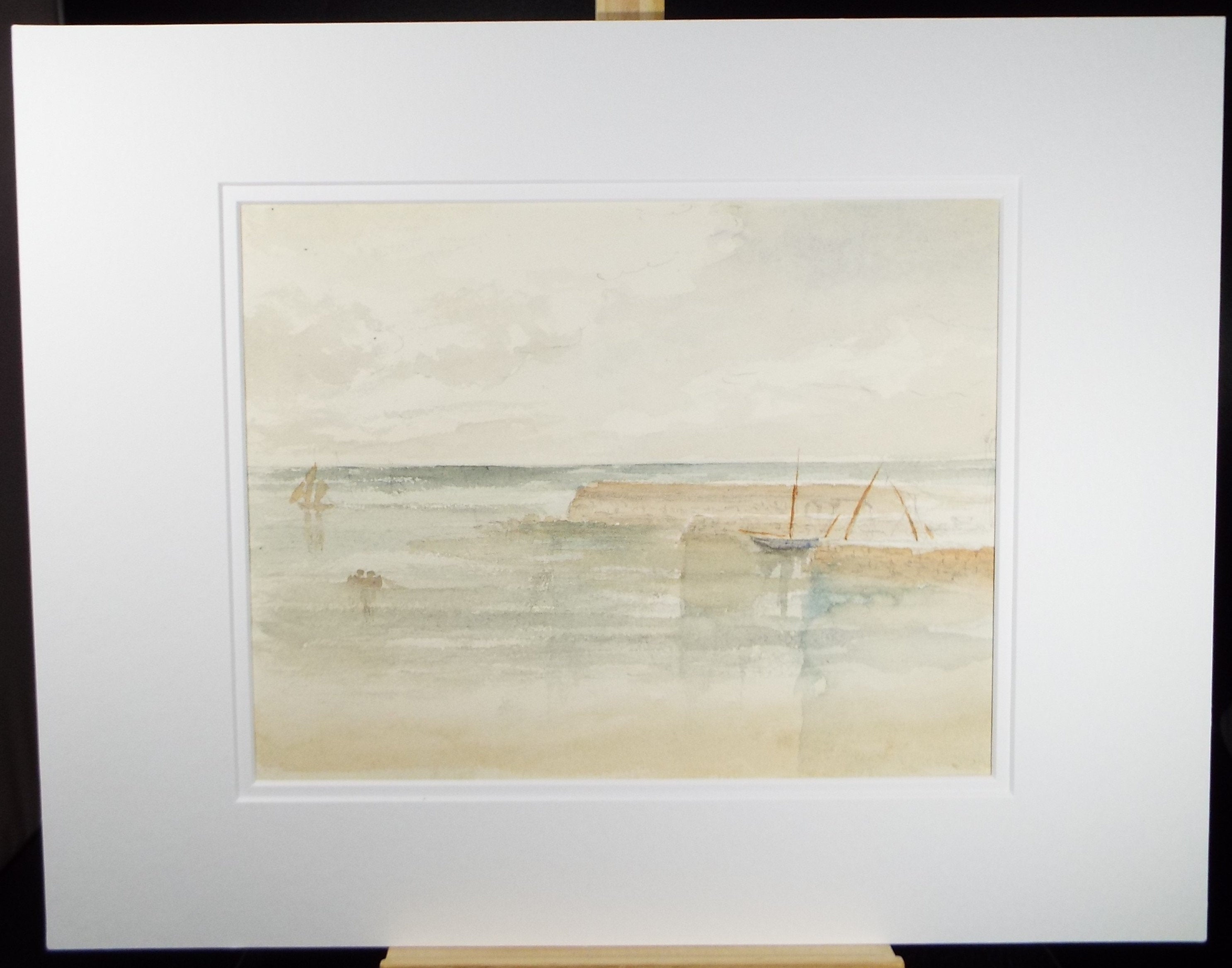 Original Watercolour, 'Boat on a Mooring', Circa 1880's, unsigned