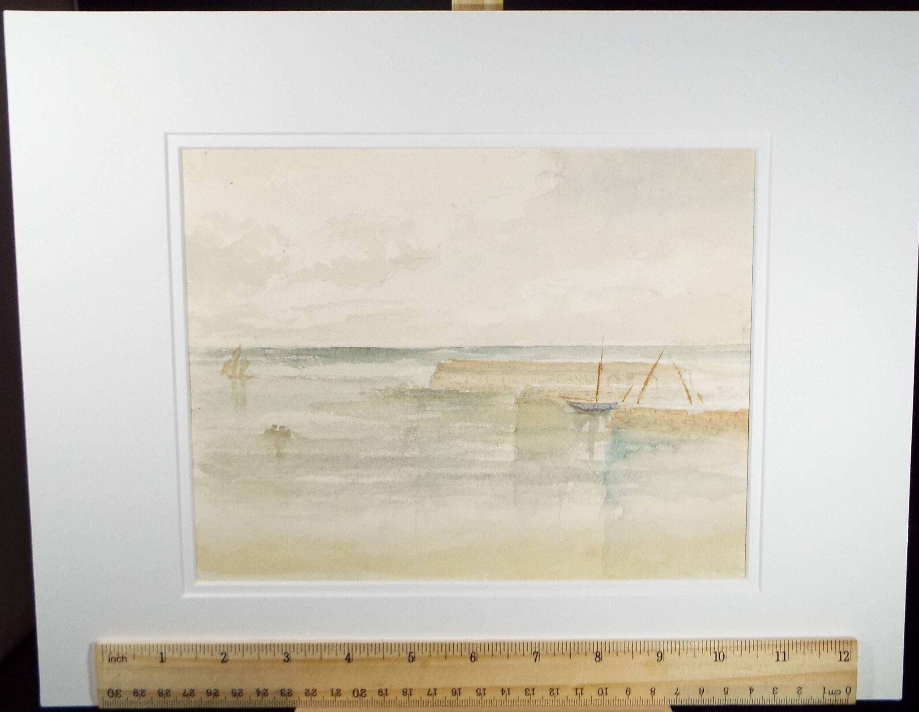 Original Watercolour, 'Boat on a Mooring', Circa 1880's, unsigned