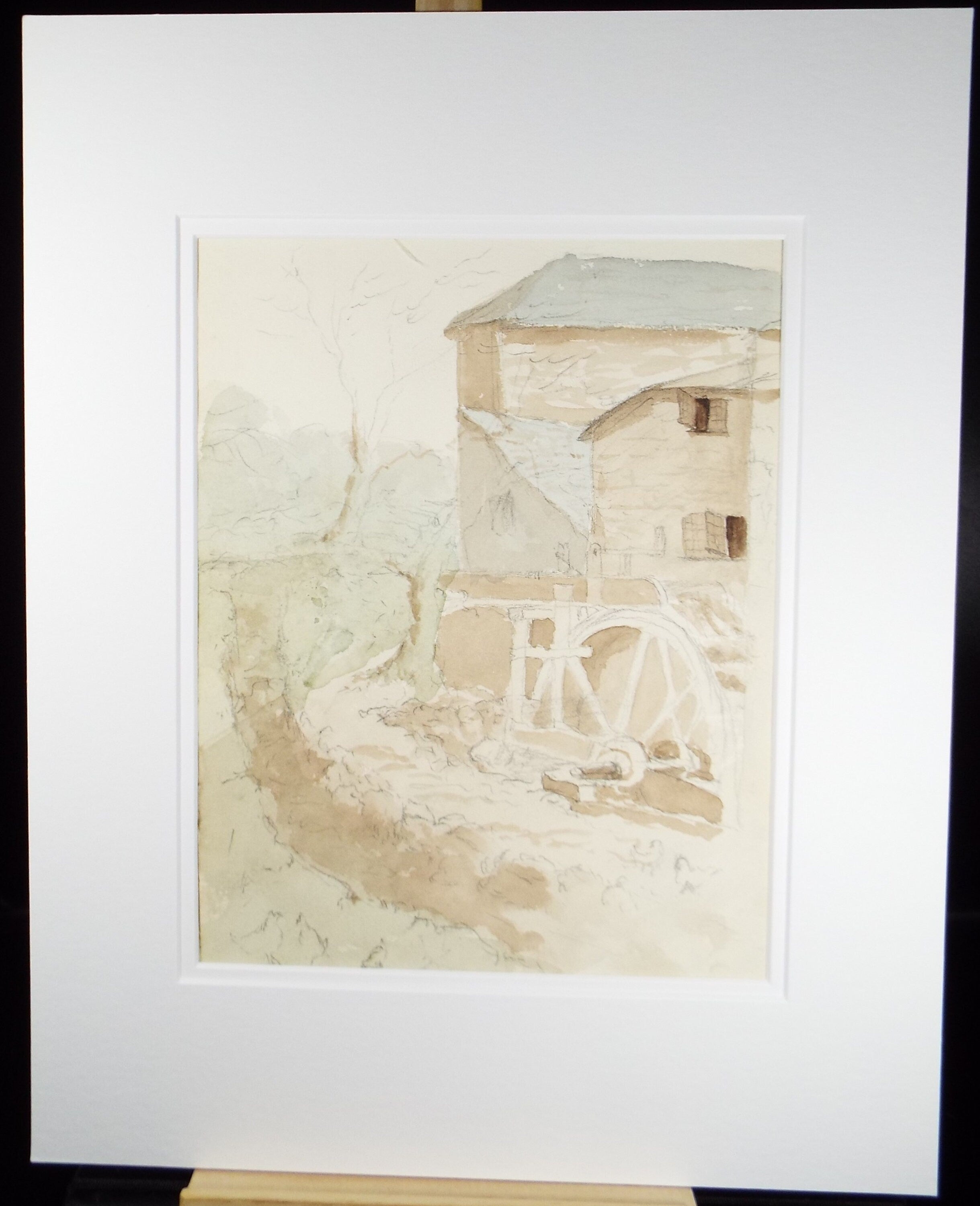 Original Watercolour on Paper, 'The Watermill', circa 1880's, unsigned