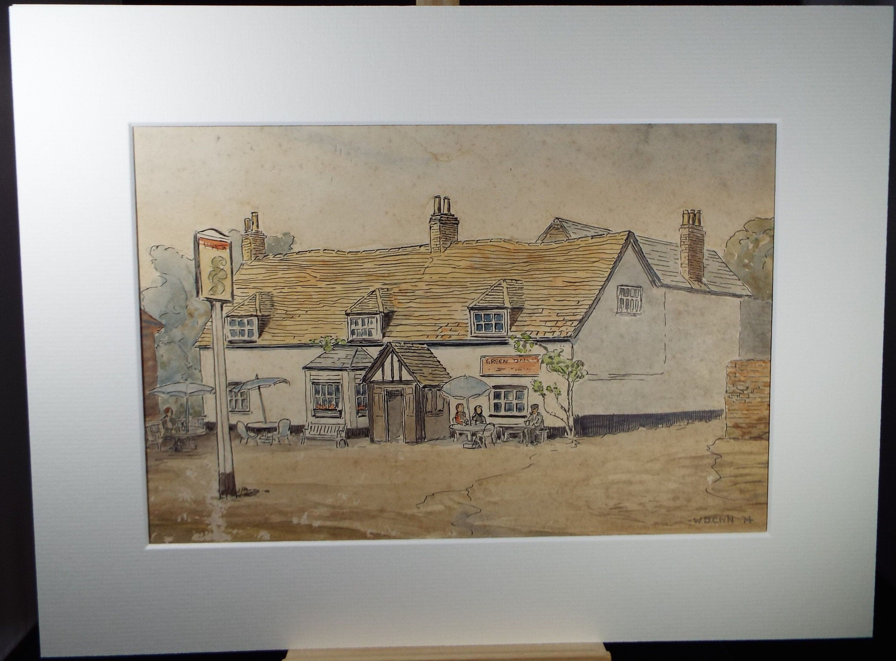 Original Watercolour, 'The Green Dragon, St Albans', 1974, W D Cain