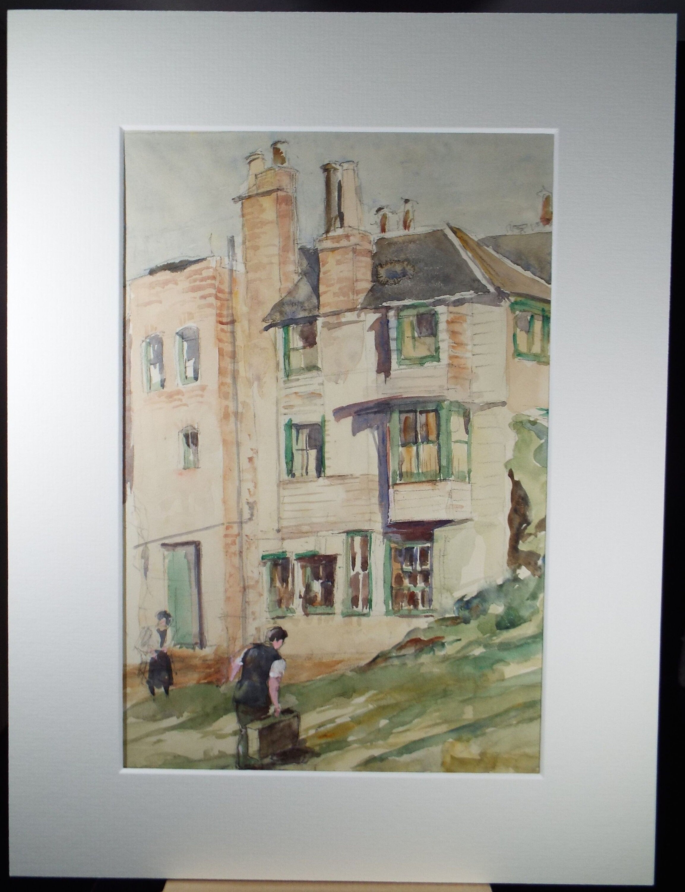 Original Watercolour, 'The Guesthouse', C R Chase (1893-1988), Circa 1950's