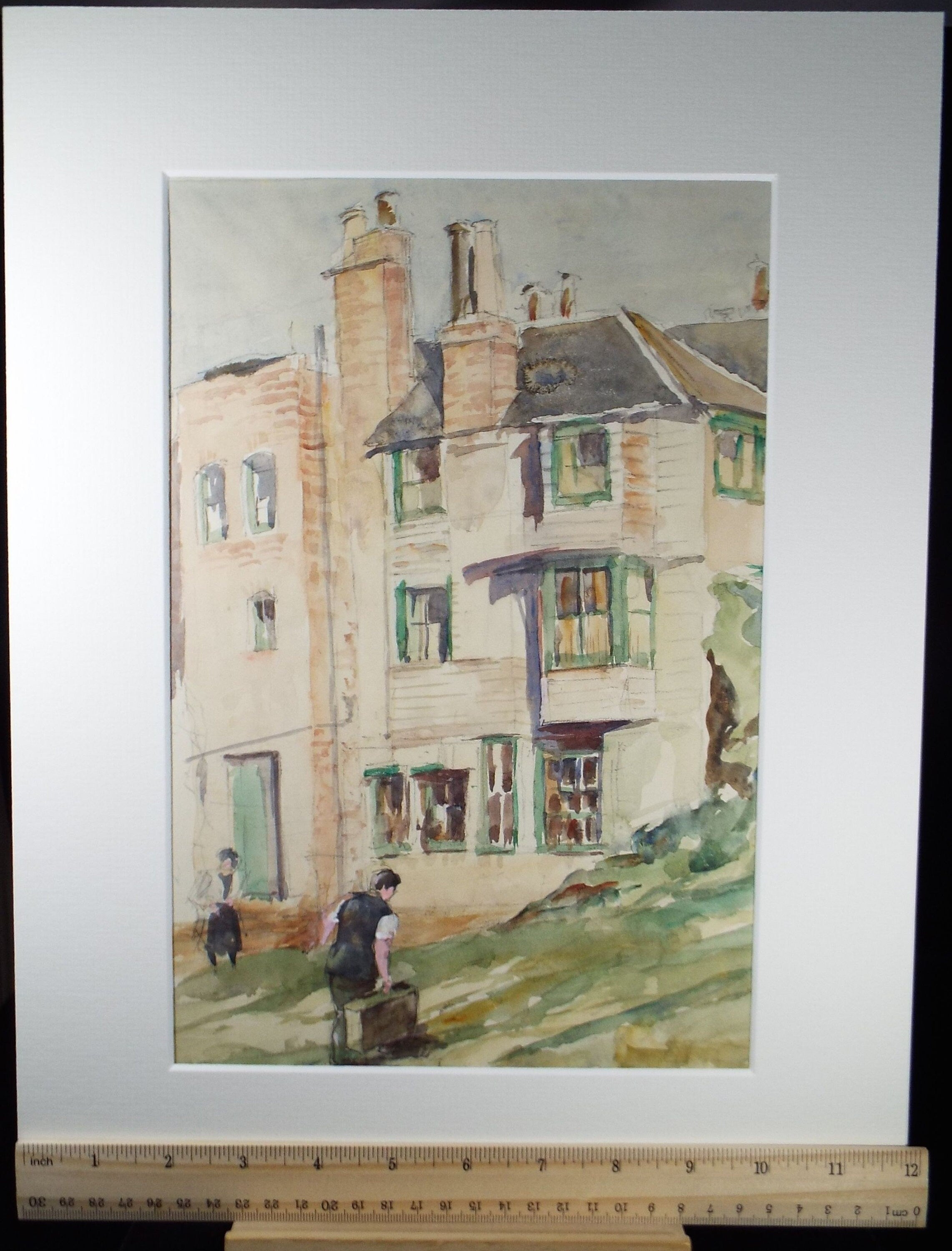 Original Watercolour, 'The Guesthouse', C R Chase (1893-1988), Circa 1950's