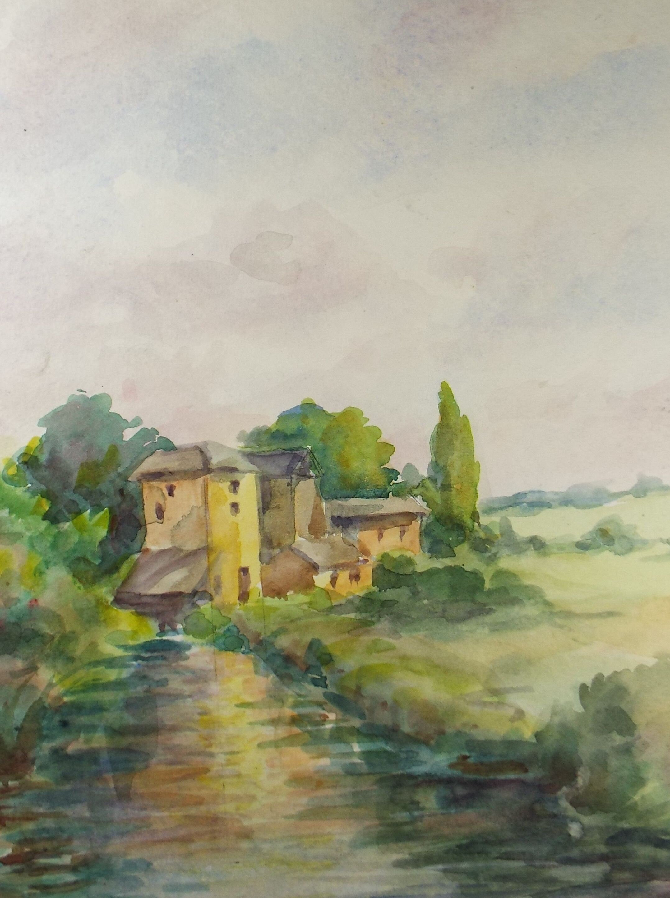 Original Watercolour, 'The Water Mill', Circa 1950's, C R Chase (1893-1988)