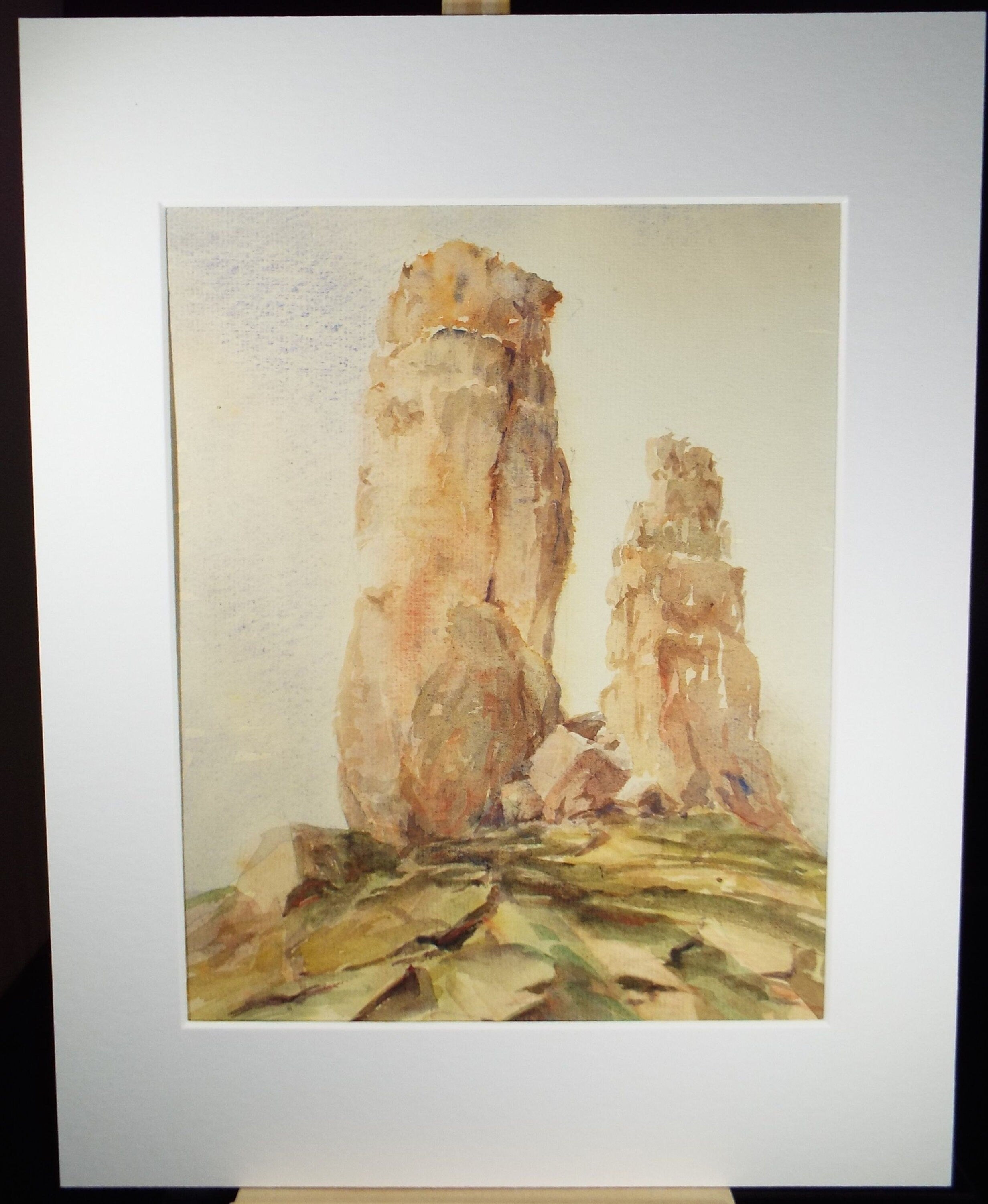 Original Watercolour on Paper, 'Rock Pinnacles', Mid 20th Century, C R Chase (1993-1988)