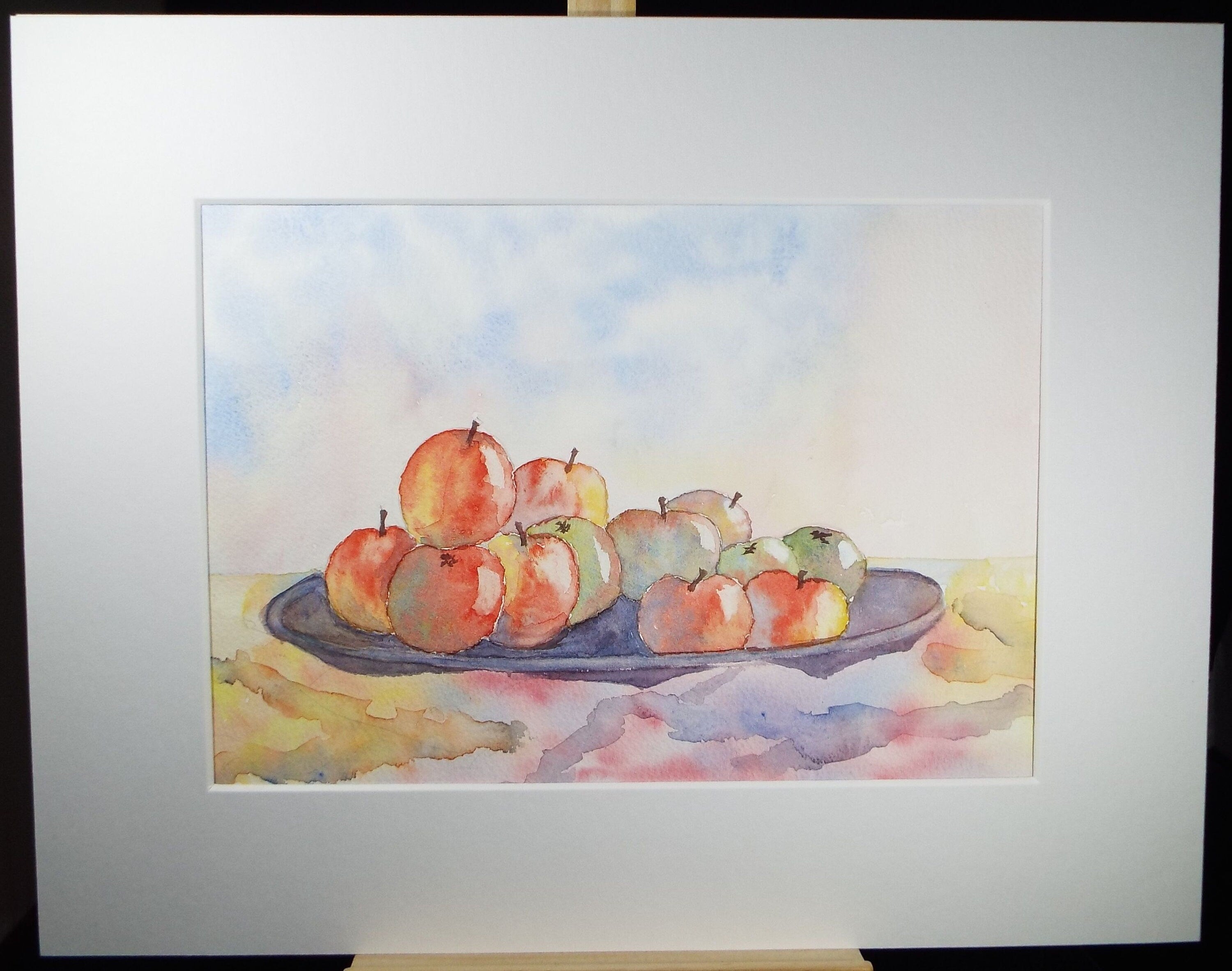 Original Watercolour, 'Still Life of Plums', Circa 1990's, Artist Unknown