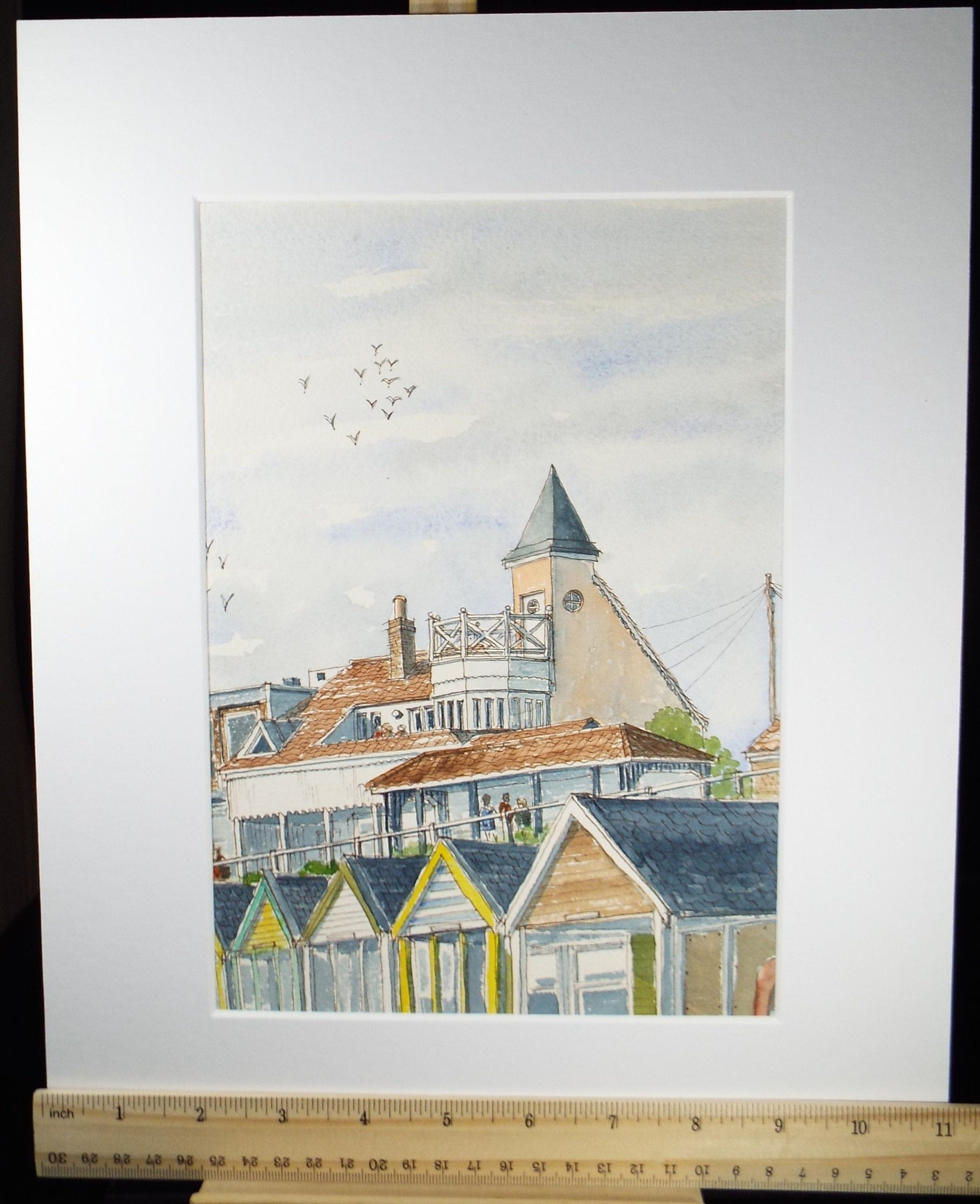 Original Watercolour, 'The Beach Bar', Circa 1990's, Artist Unknown