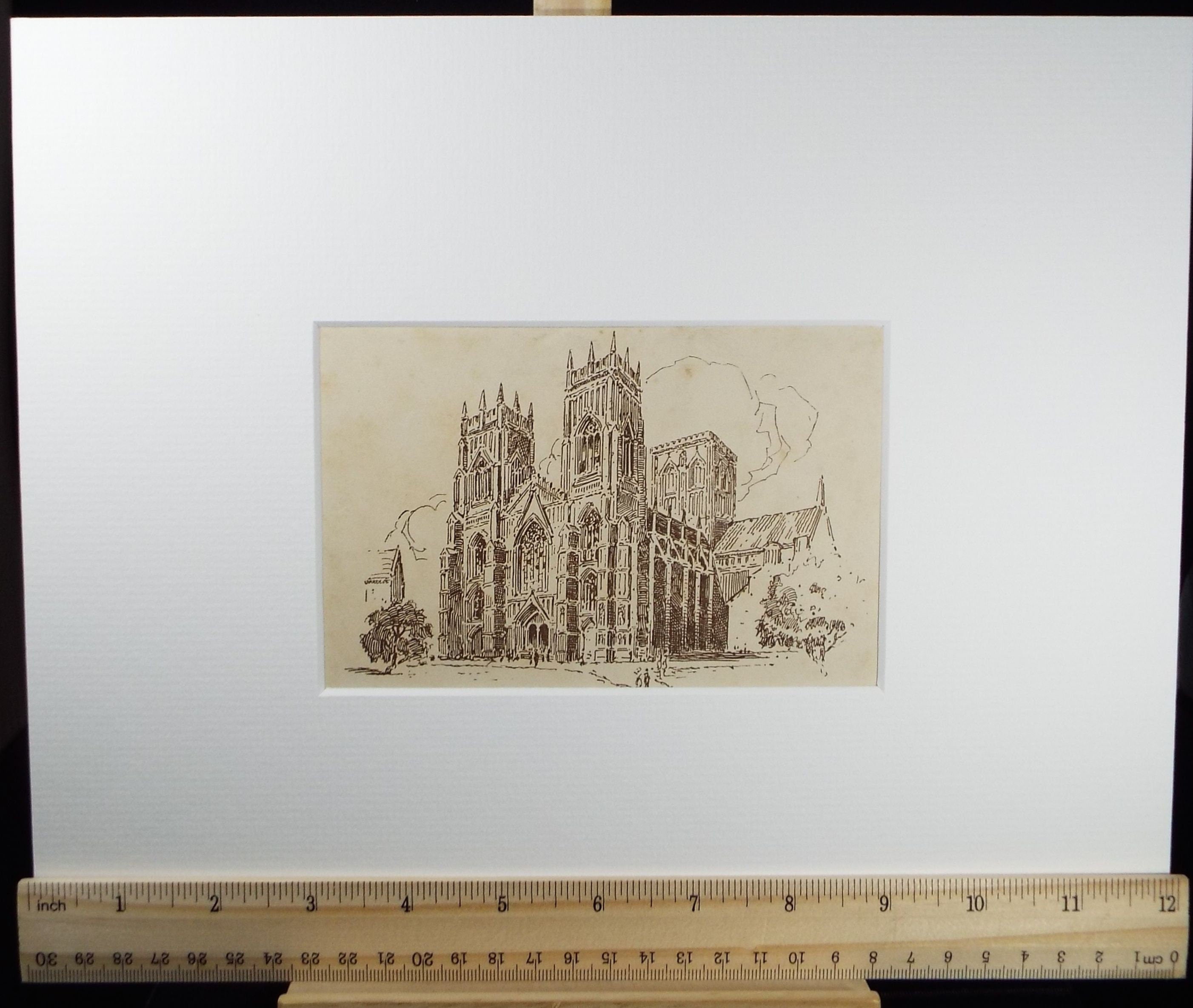 Original Pen & Ink, 'York Minster', Early 20th Century, Artist unknown